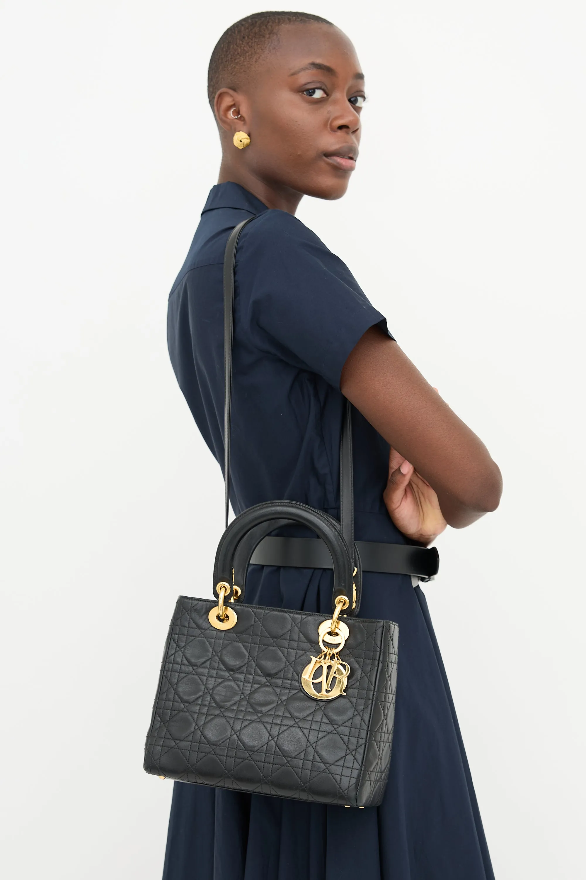 1997 Leather Medium Lady Dior Bag