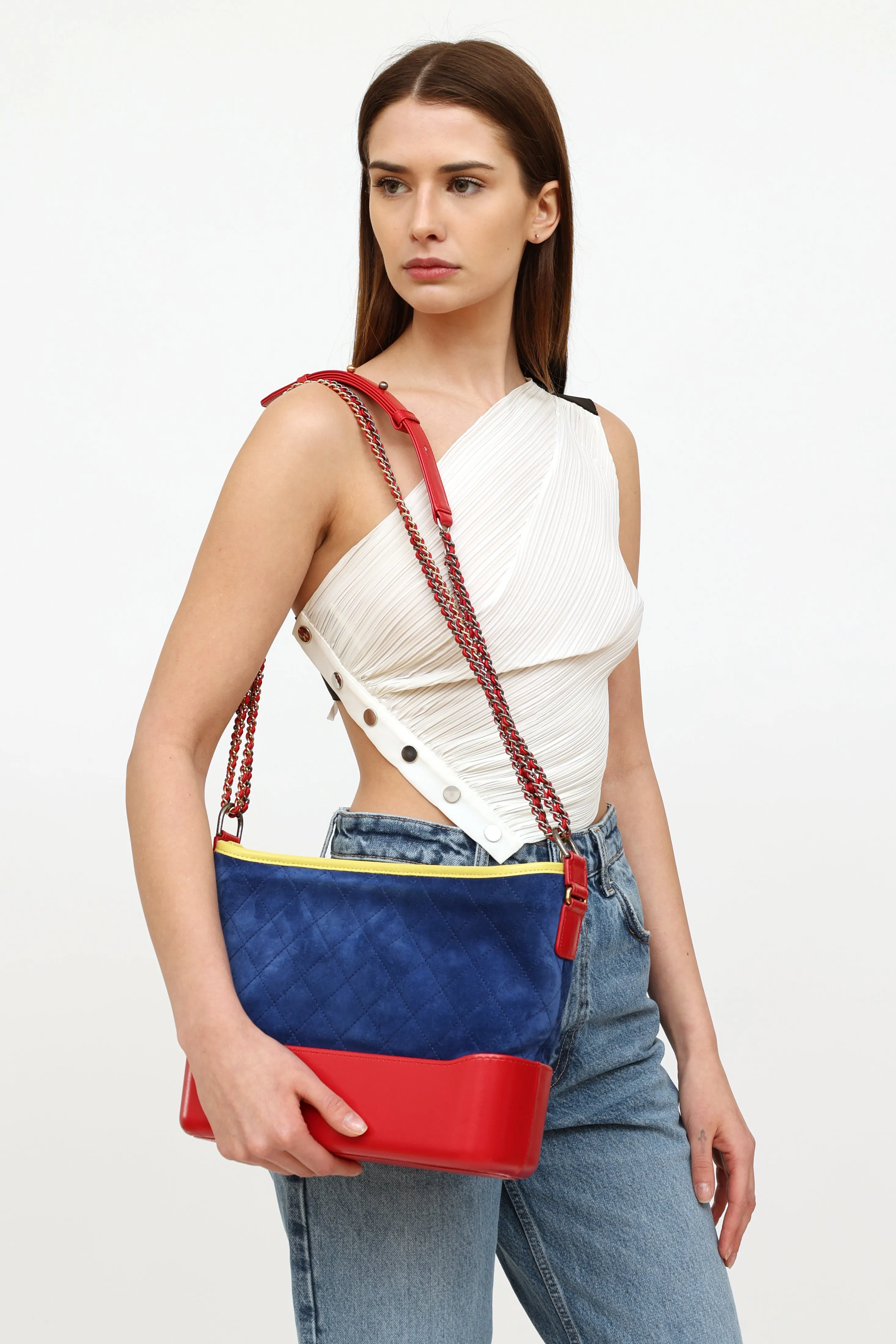 2017 Blue & Red Medium Gabrielle Bag