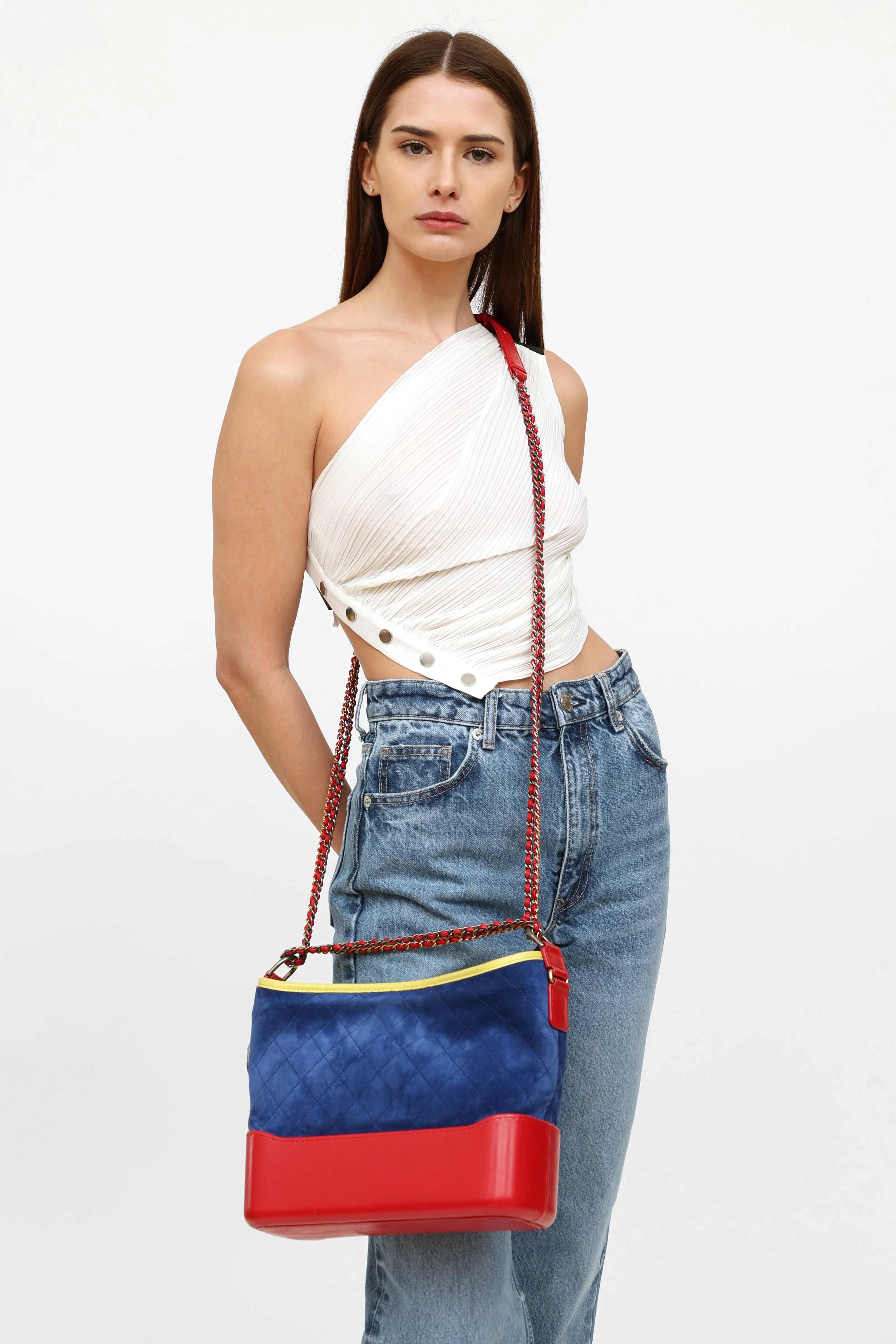 2017 Blue & Red Medium Gabrielle Bag
