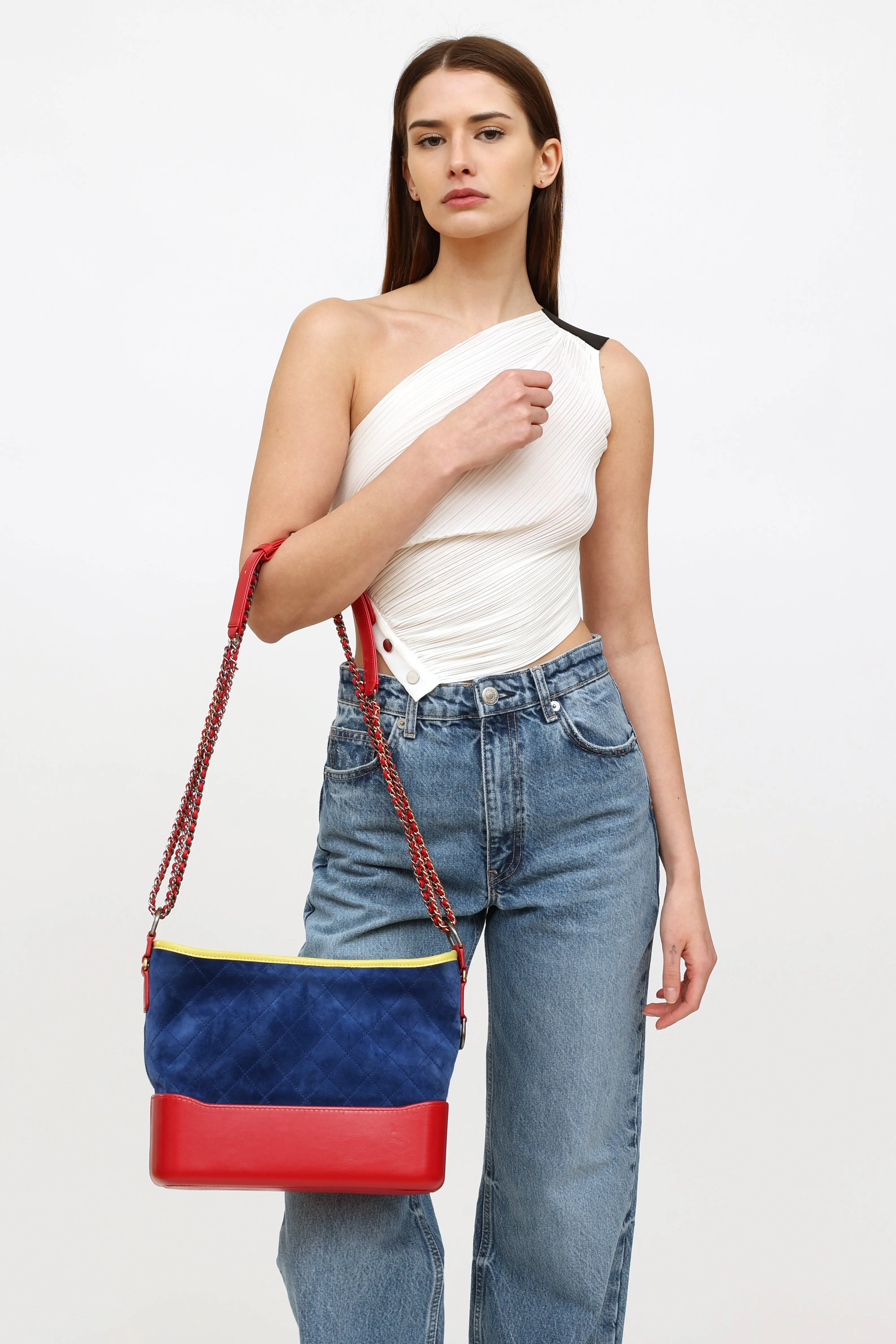 2017 Blue & Red Medium Gabrielle Bag