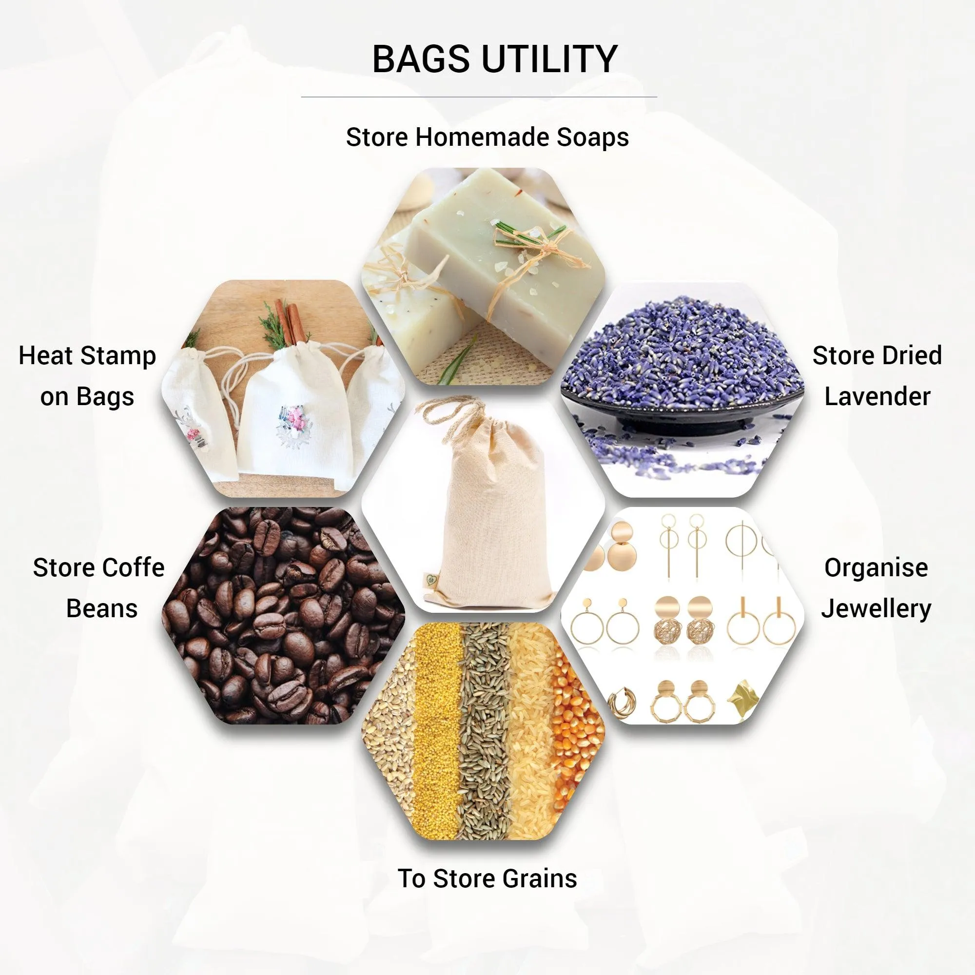 4x6 Inches Single Drawstring Bags