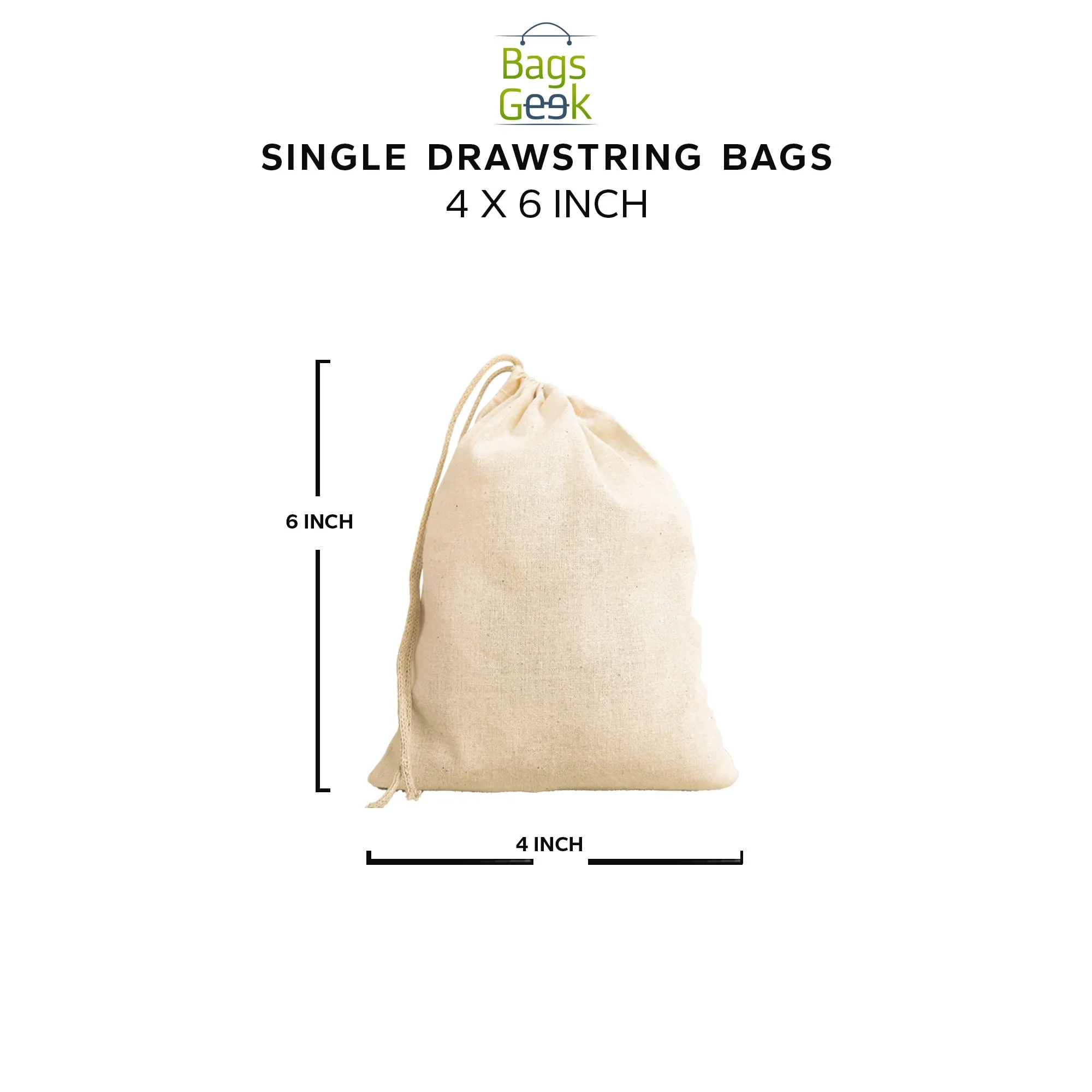 4x6 Inches Single Drawstring Bags