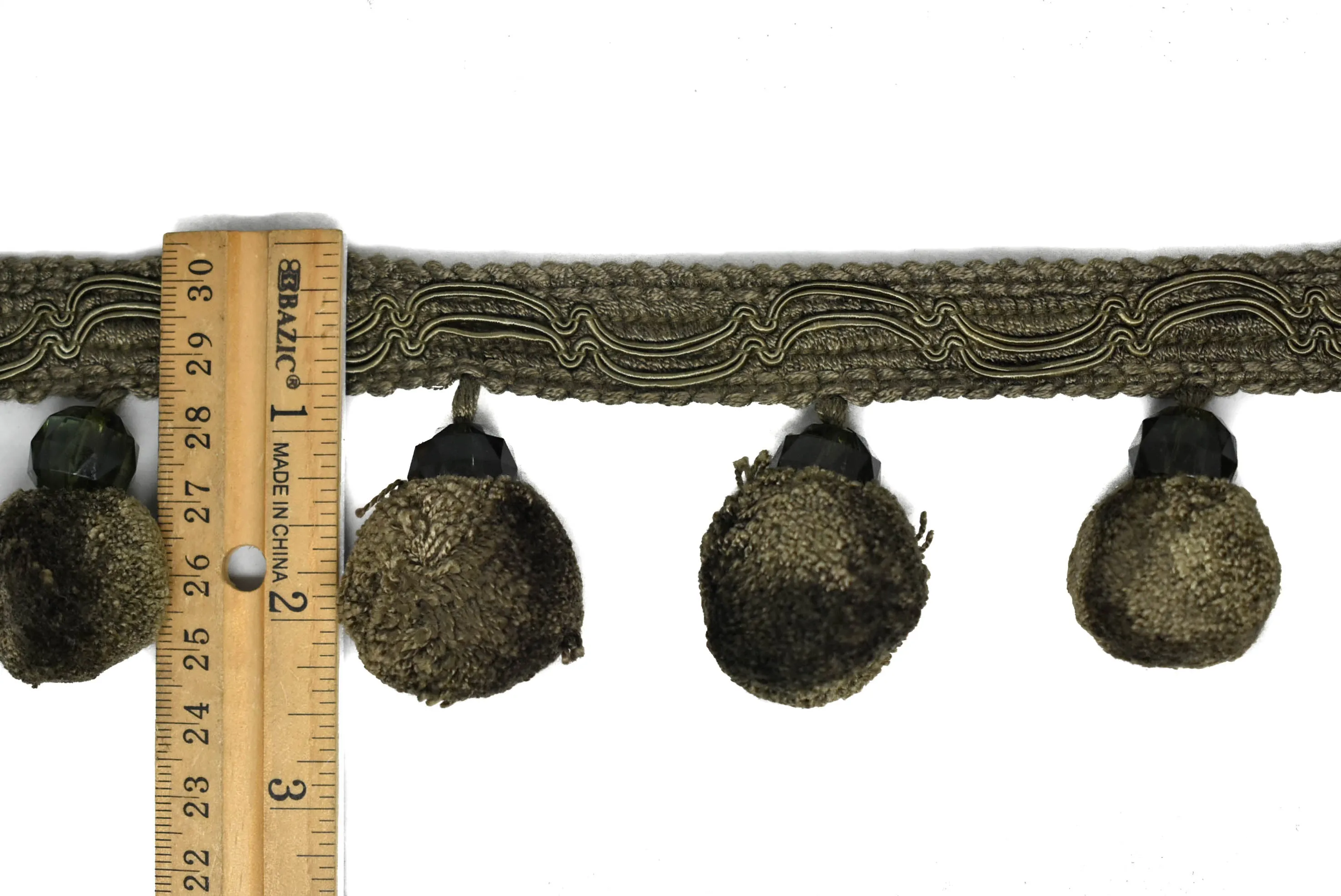 Army Green Pom-Pom Tassel Fringe Trim