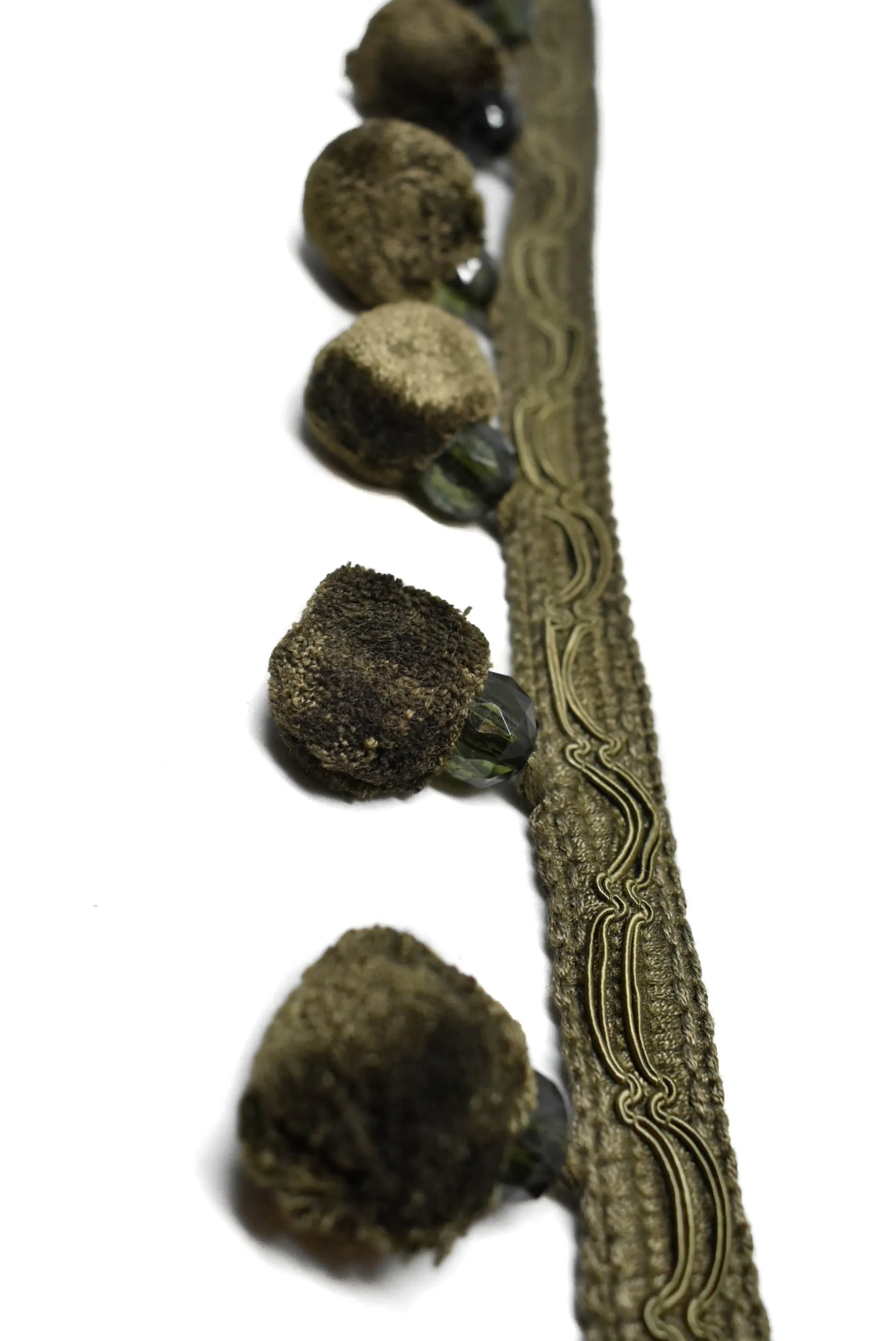 Army Green Pom-Pom Tassel Fringe Trim
