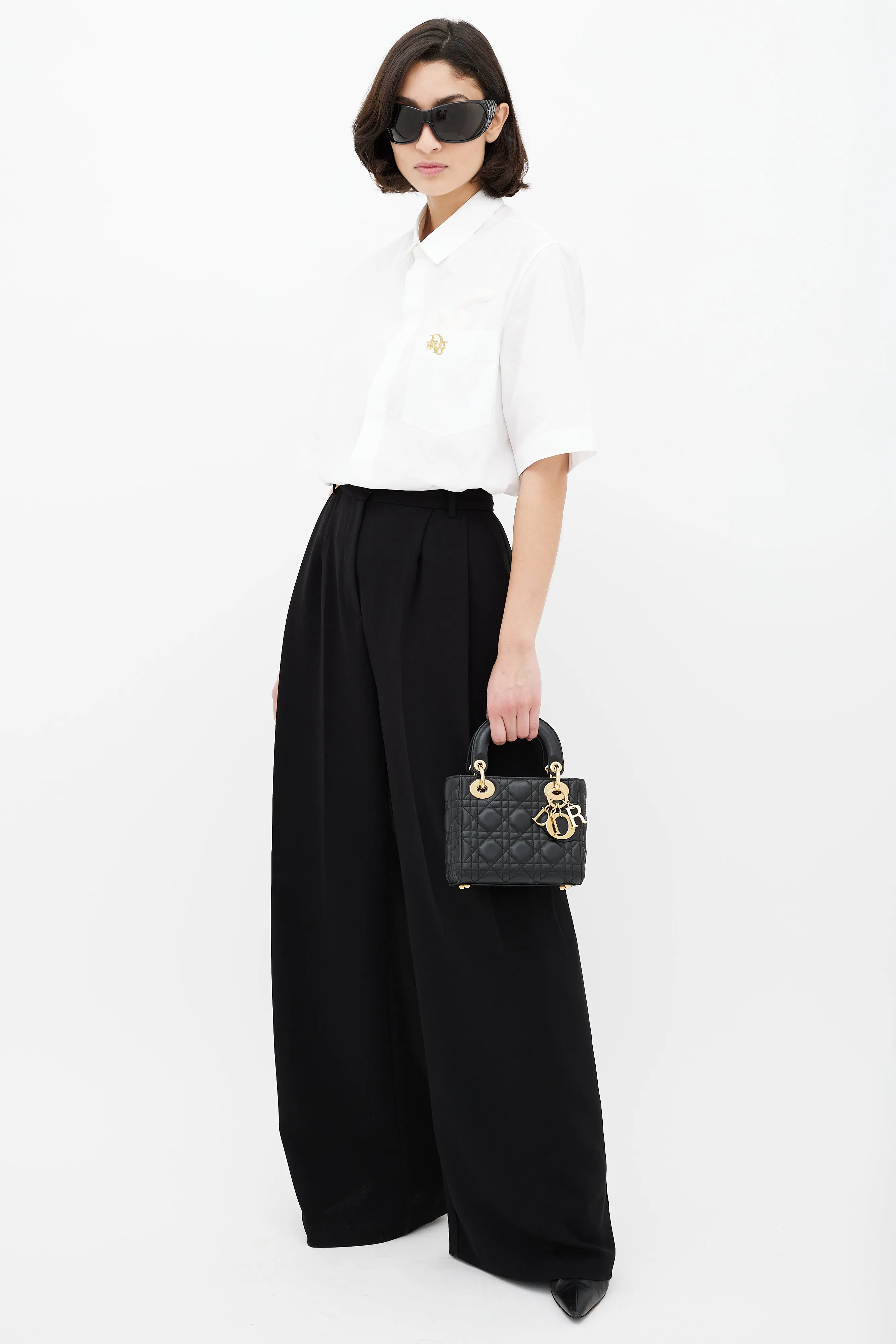 Black & Gold Mini Lady Dior Bag