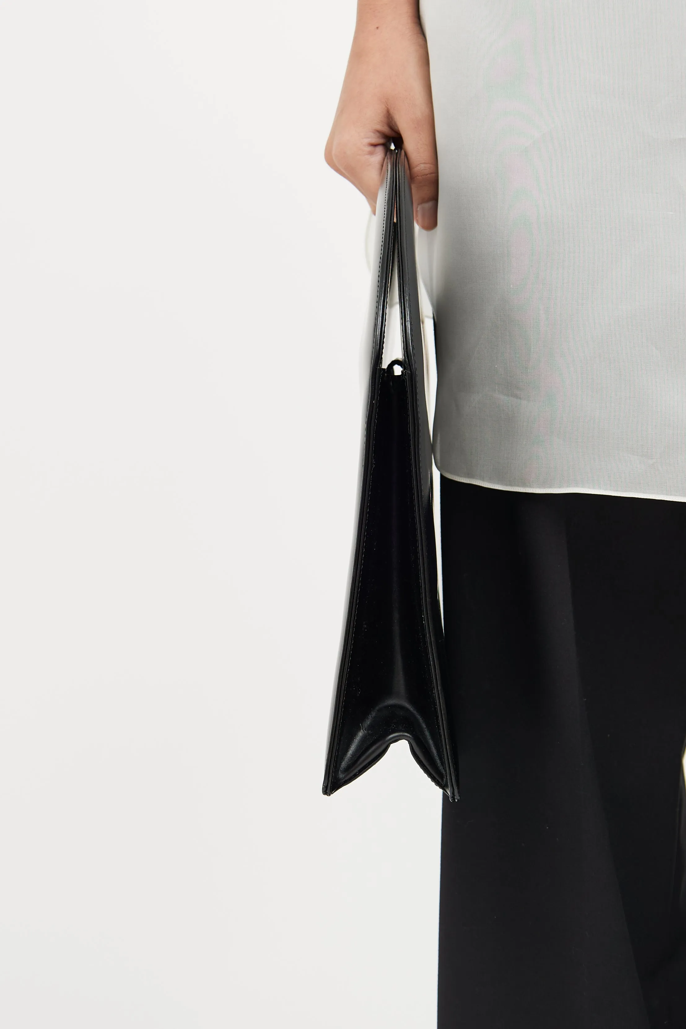 Black Top Handle Bag