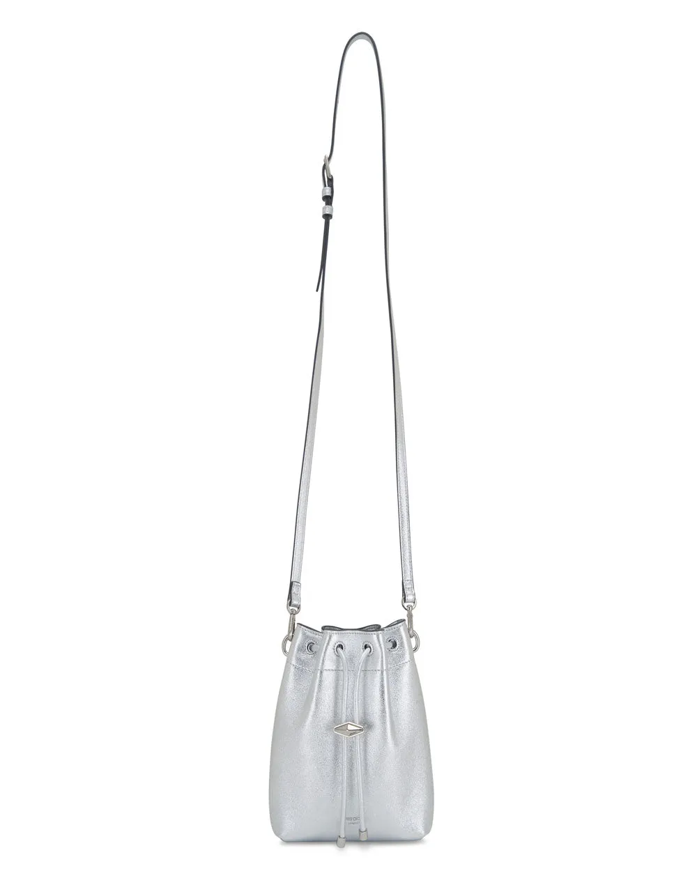 Bon Bon Mini Metallic Bucket Bag in Silver