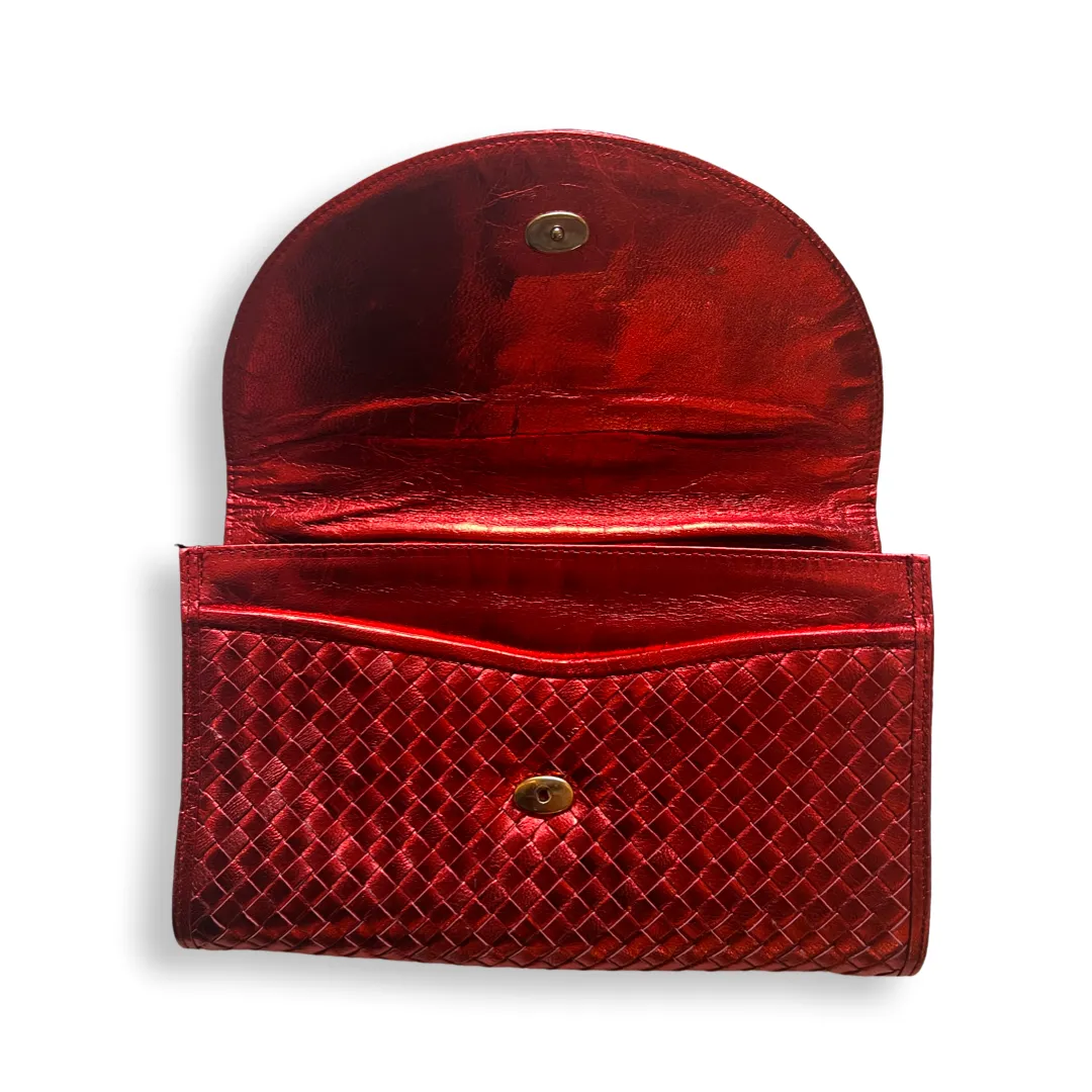 Bottega Veneta Intrecciato Metallic Clutch