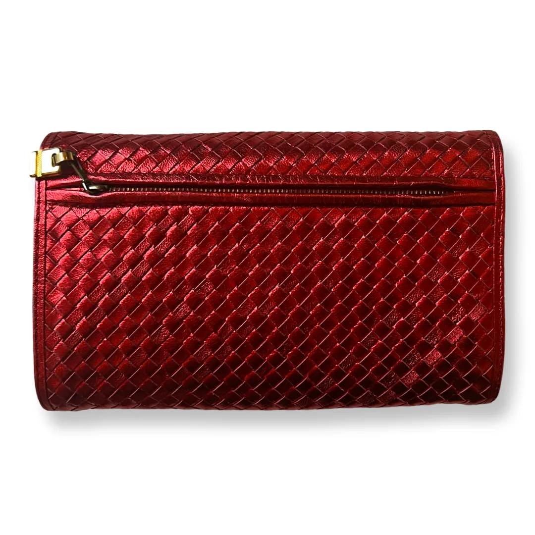 Bottega Veneta Intrecciato Metallic Clutch