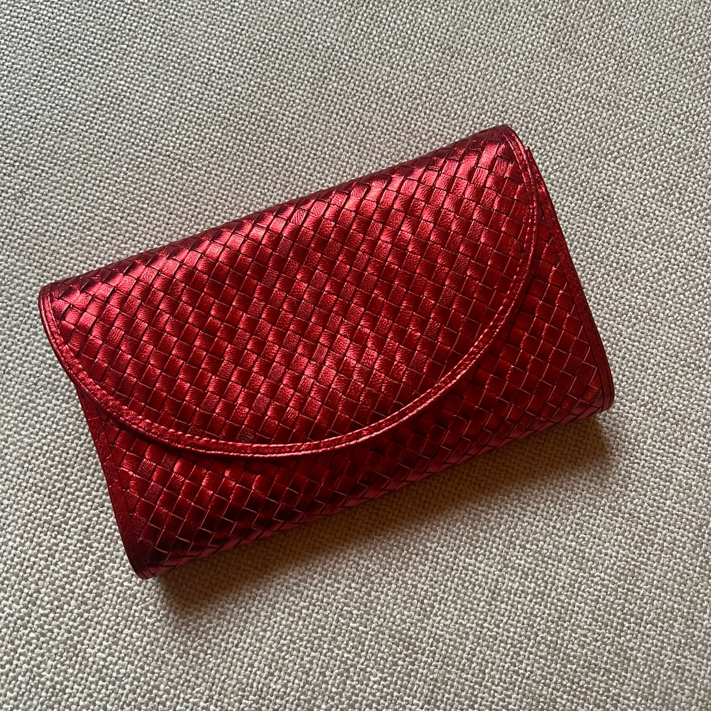 Bottega Veneta Intrecciato Metallic Clutch