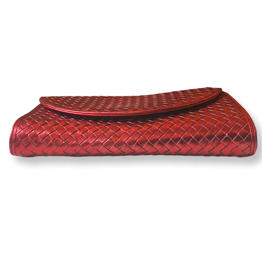 Bottega Veneta Intrecciato Metallic Clutch