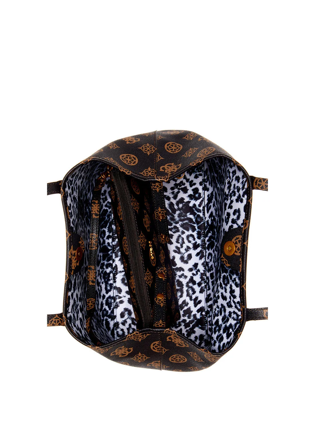 Brown Multi Print Vikky Logo Tote Bag