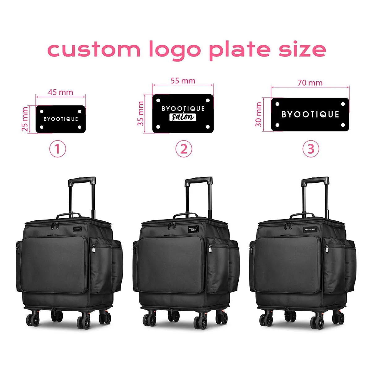 Byootique Custom Makeup Bag with Wheel 30ct/pk