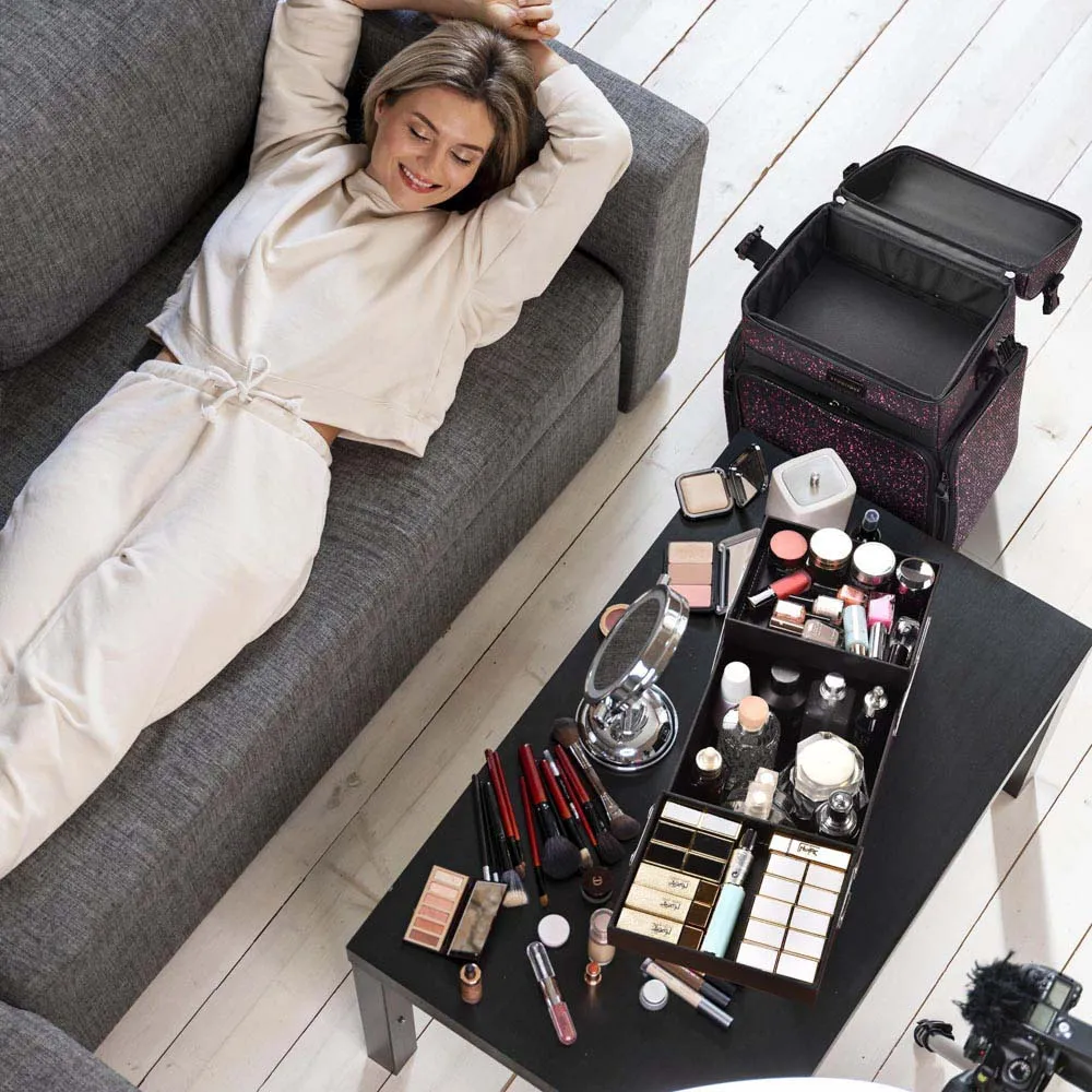 Byootique MassLux Makeup Hairdresser Organizer on Wheels 2-Tier