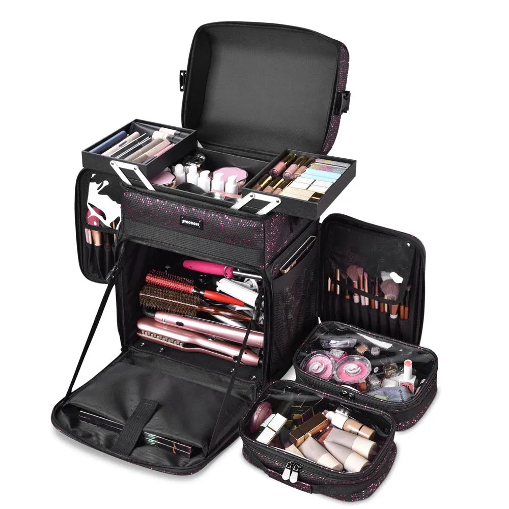 Byootique MassLux Makeup Hairdresser Organizer on Wheels 2-Tier