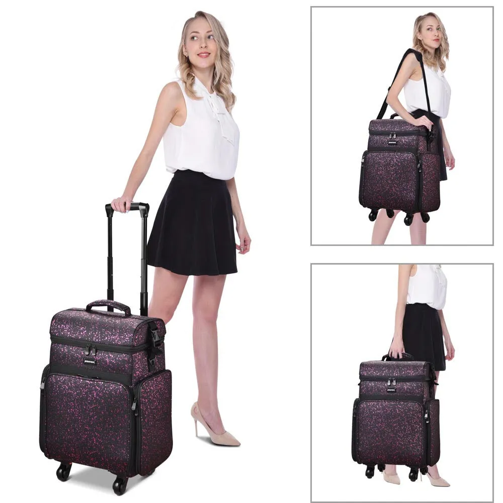 Byootique MassLux Makeup Hairdresser Organizer on Wheels 2-Tier