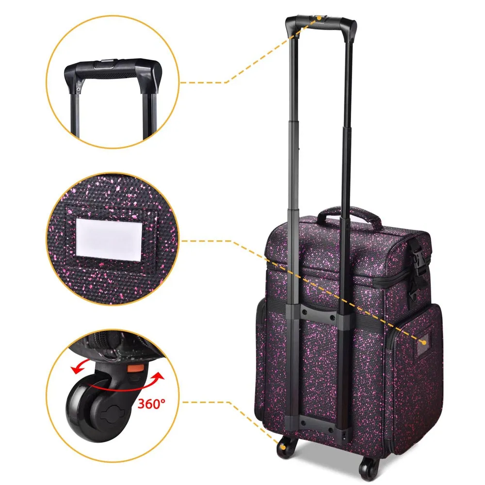 Byootique MassLux Makeup Hairdresser Organizer on Wheels 2-Tier