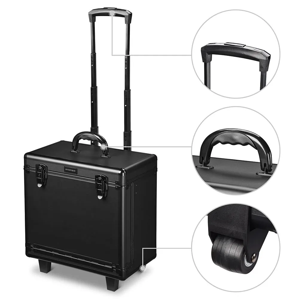 Byootique Rolling Barber Case Hair Stylist Case Cosmetic Makeup Trolley