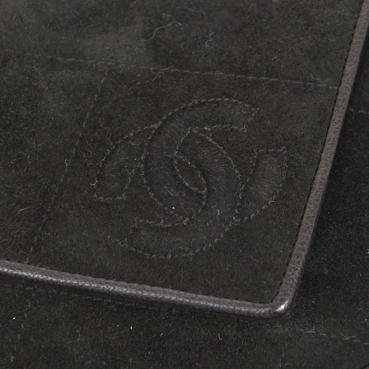 CHANEL 1989-1991 Diamond Shoulder Bag Mini Black Suede