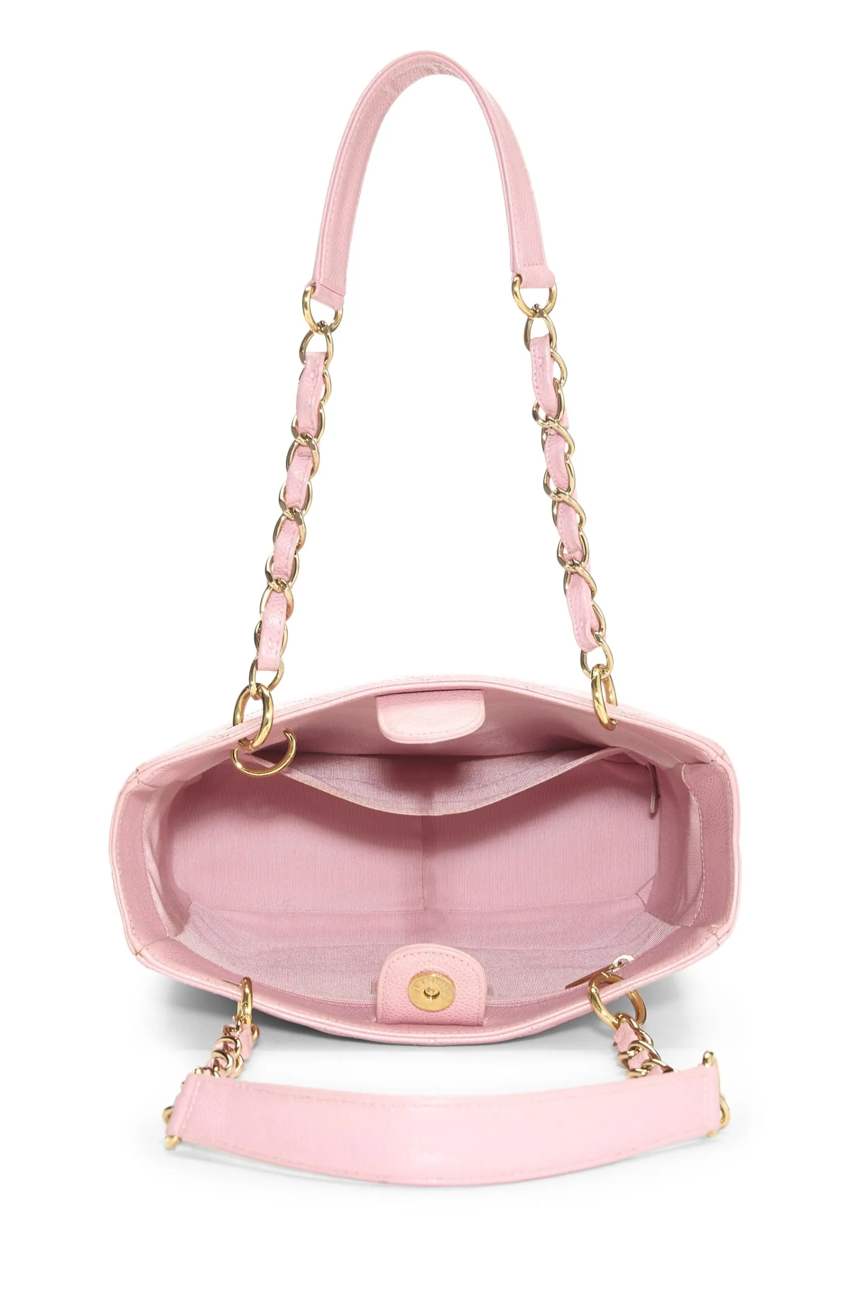 Chanel,  Pink Quilted Caviar Petite Shopping Tote (PST), Pink