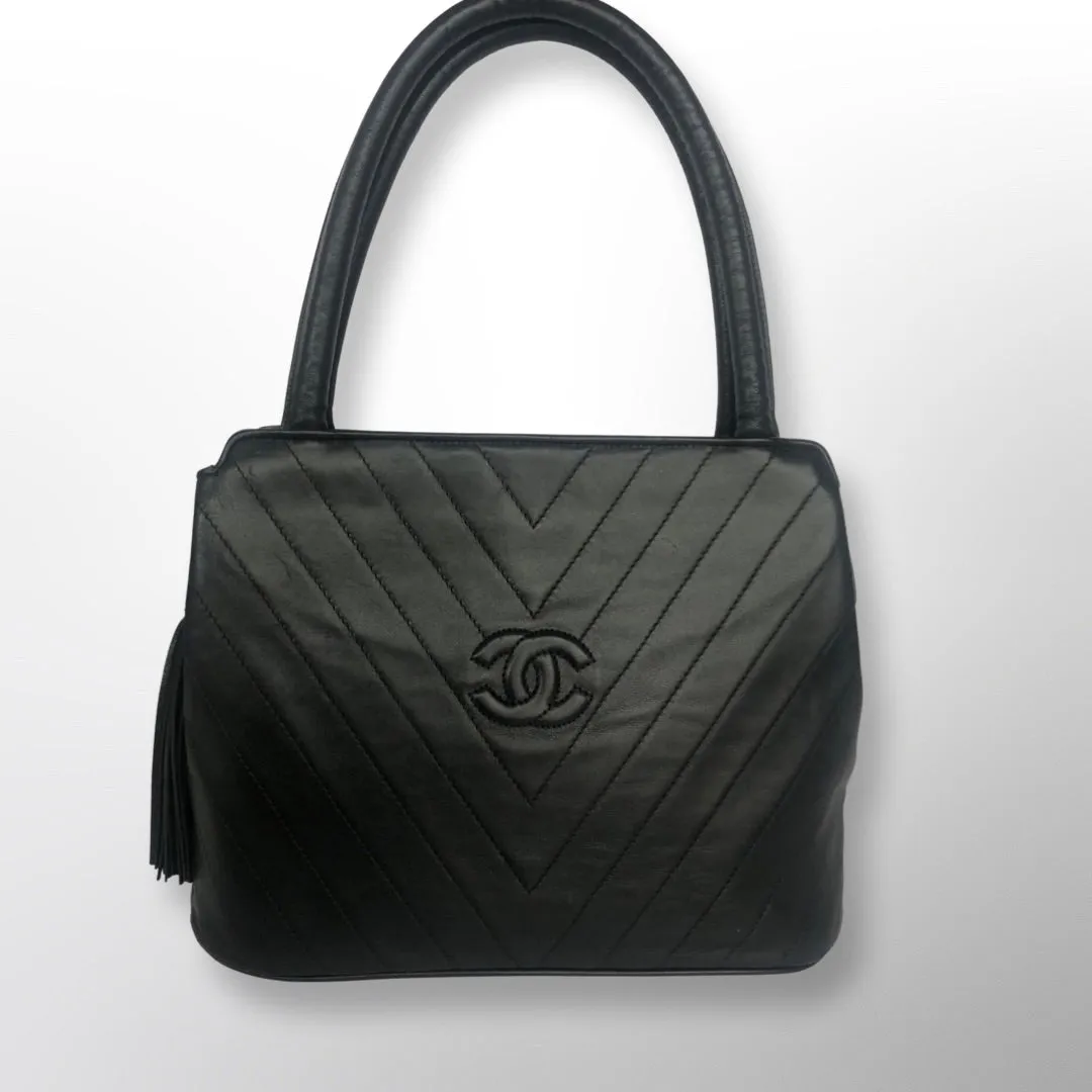 Chanel Vintage Chevron Tassel Handbag