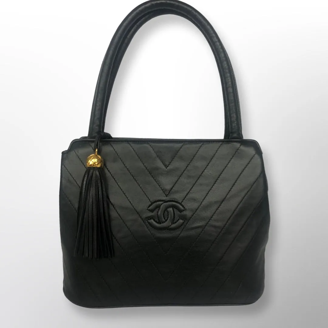 Chanel Vintage Chevron Tassel Handbag