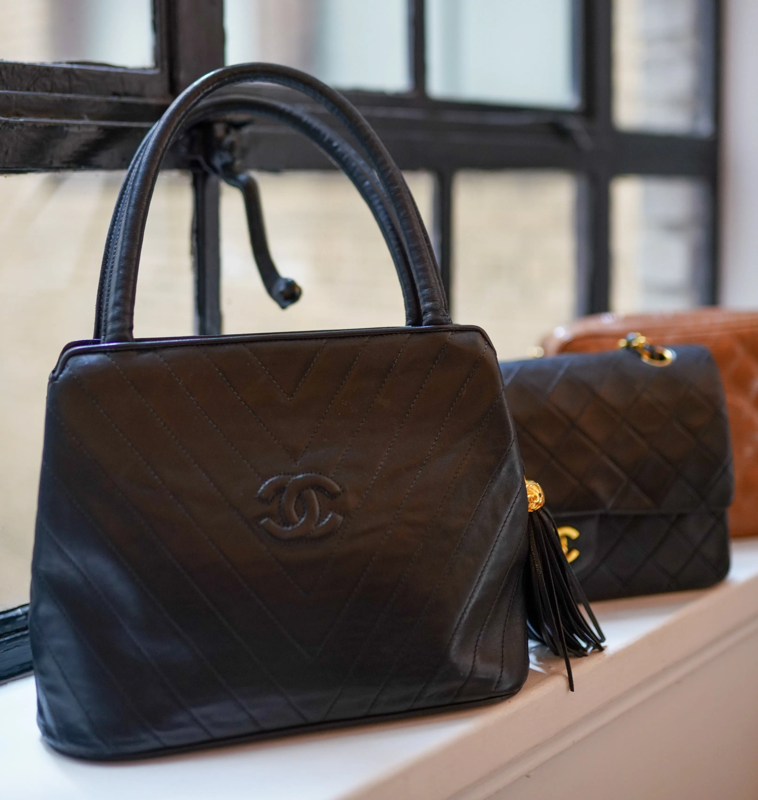 Chanel Vintage Chevron Tassel Handbag