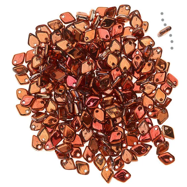 Czech Glass, Dragon Scale Beads 1.5x5mm, Crystal Sunset (9.5 Gram Tube)