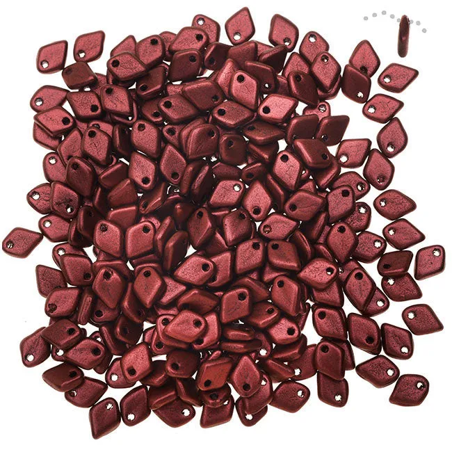 Czech Glass, Dragon Scale Beads 1.5x5mm, Lava Red (9.5 Gram Tube)