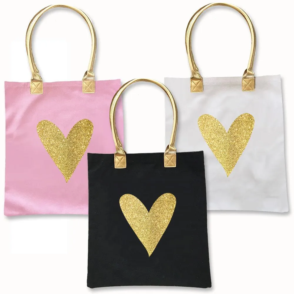 Glitter Heart Tote Bag