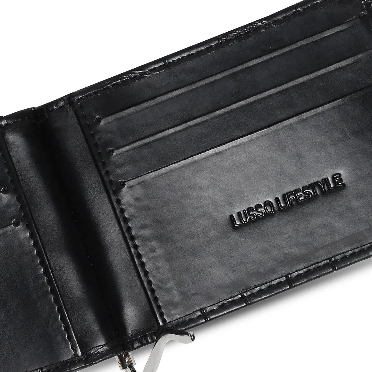 MARTIN - BLACK CROCO MONEY CLIPPER