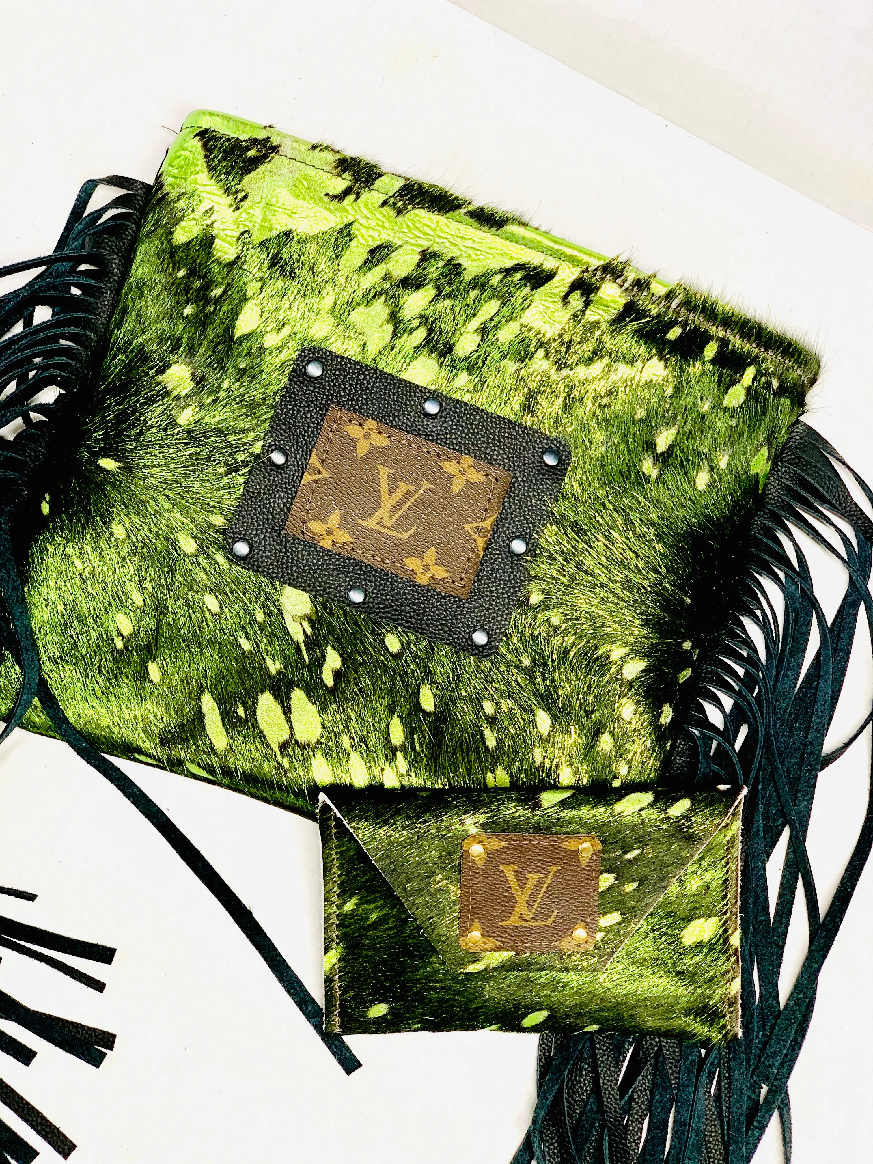 Medium Crossbody - Green with Envy , Black Patch, Black Hardware