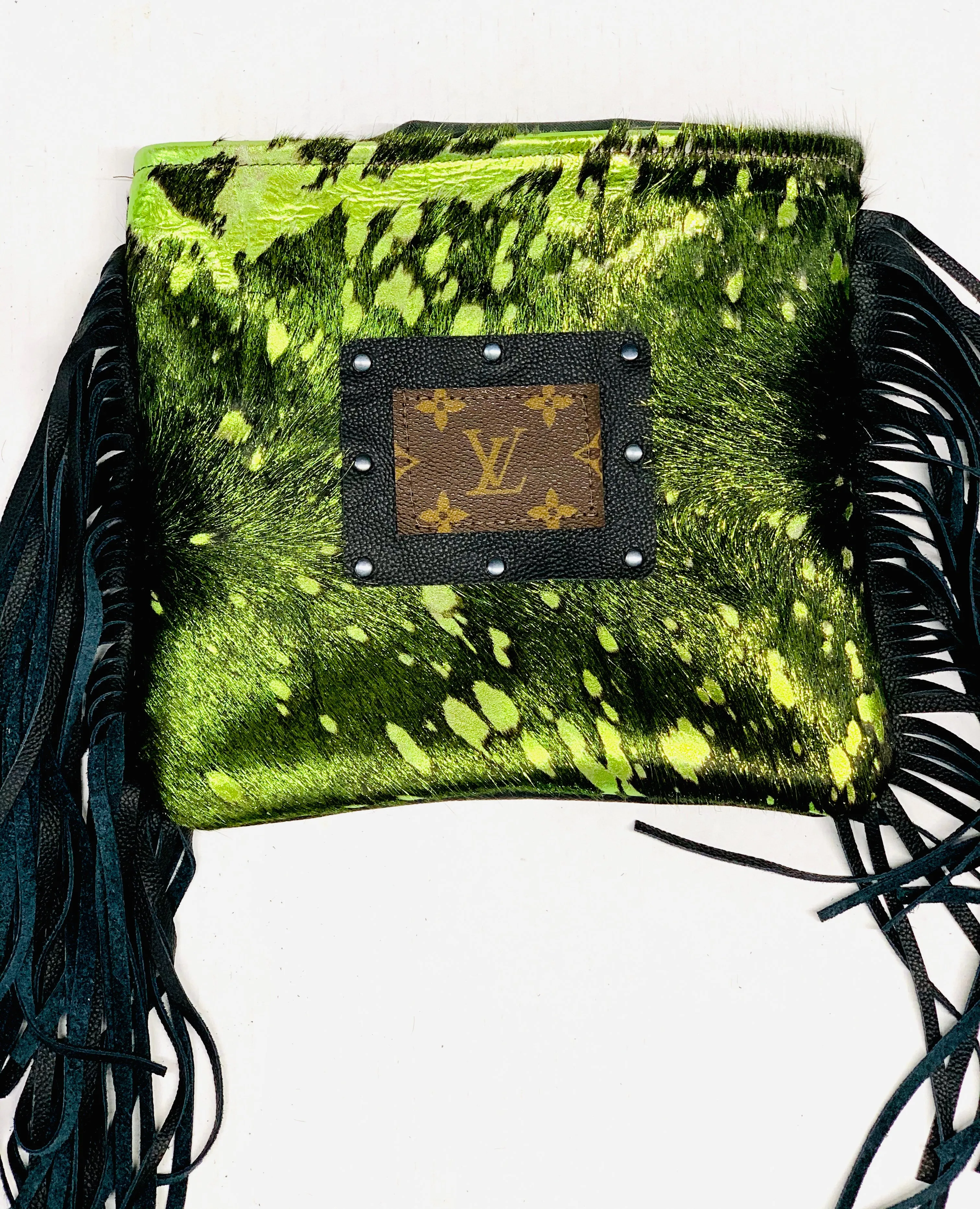Medium Crossbody - Green with Envy , Black Patch, Black Hardware