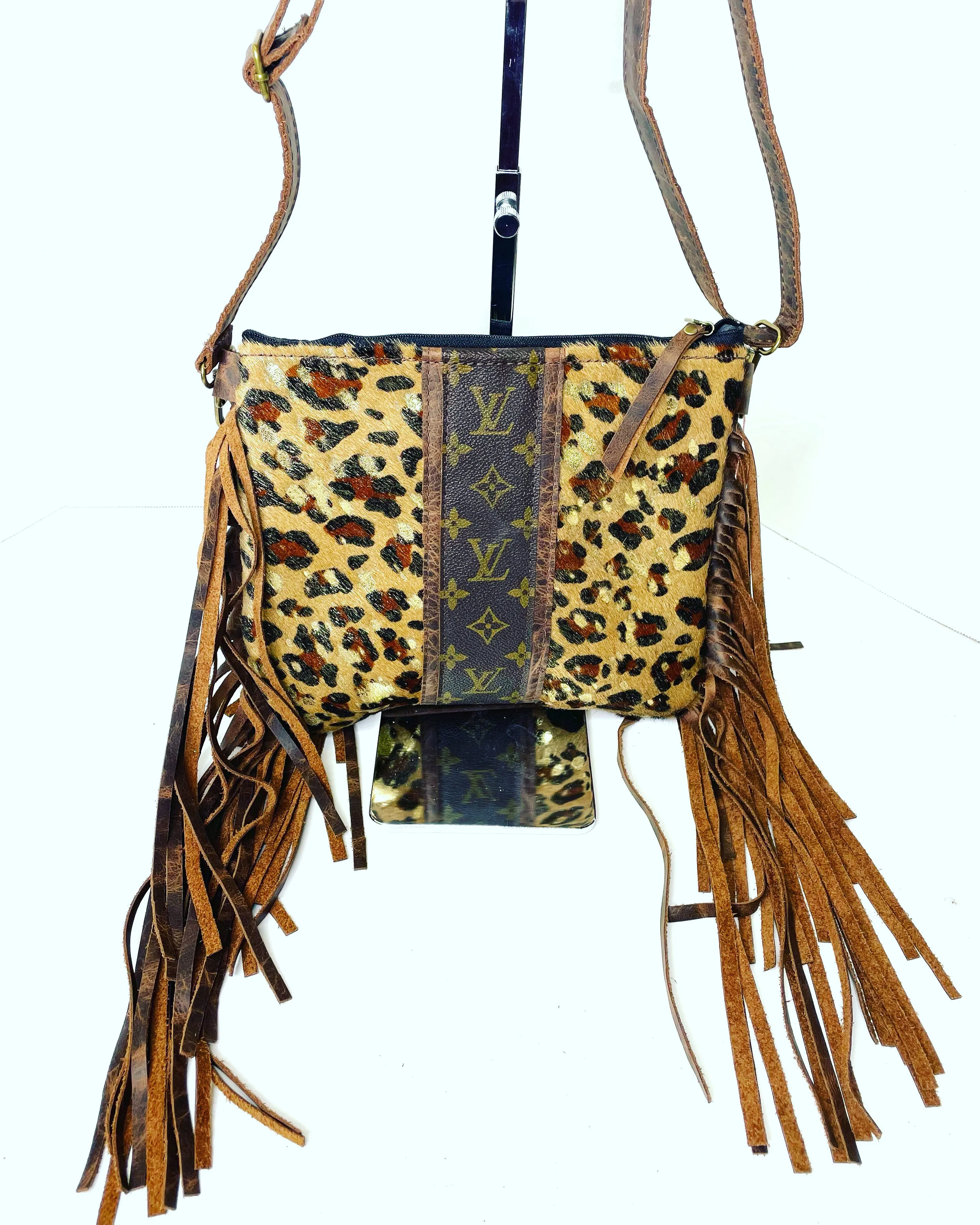 Medium Crossbody Leopard Acid Gold In Brown