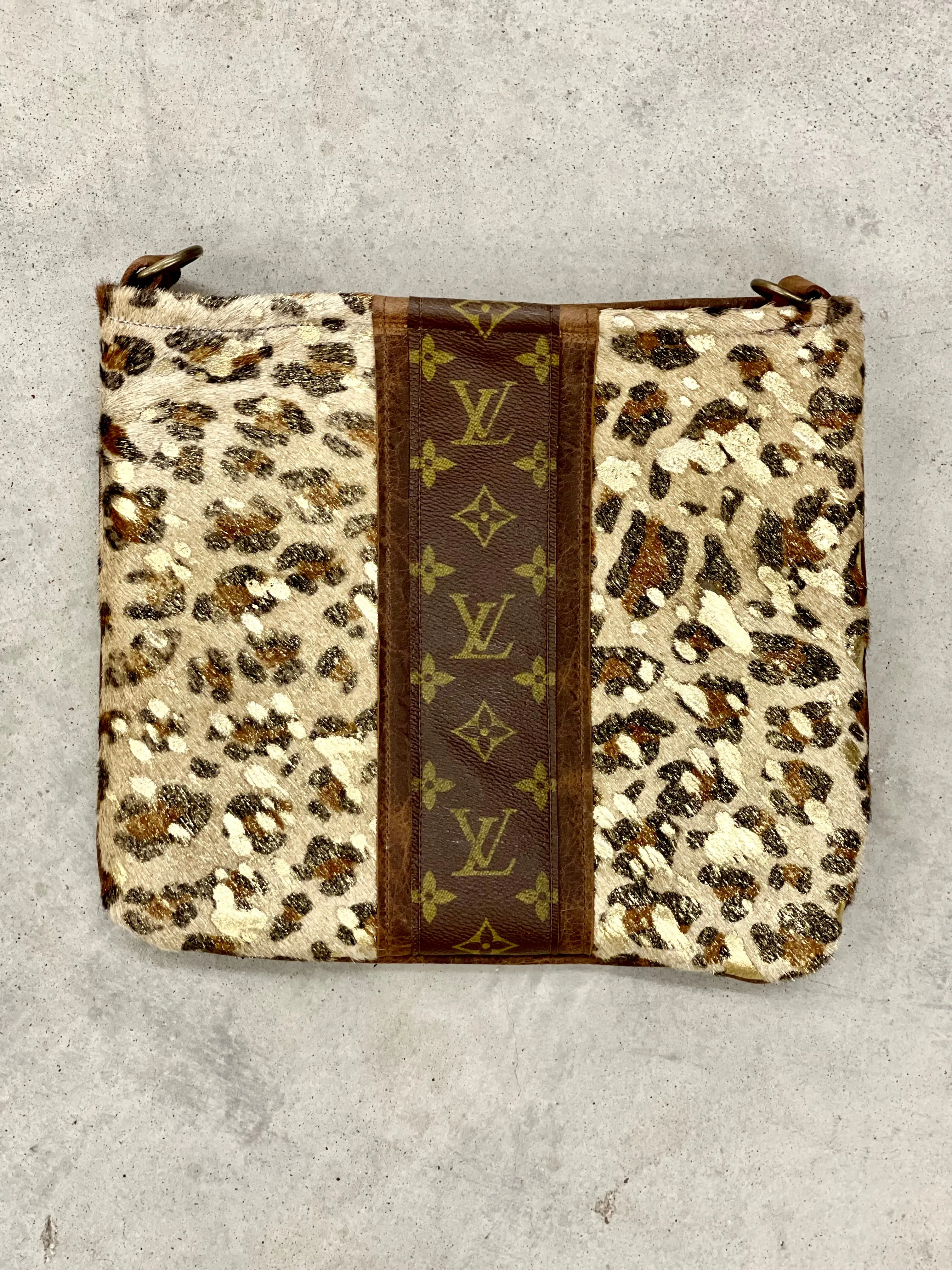 Medium Crossbody Leopard Acid Gold In Brown