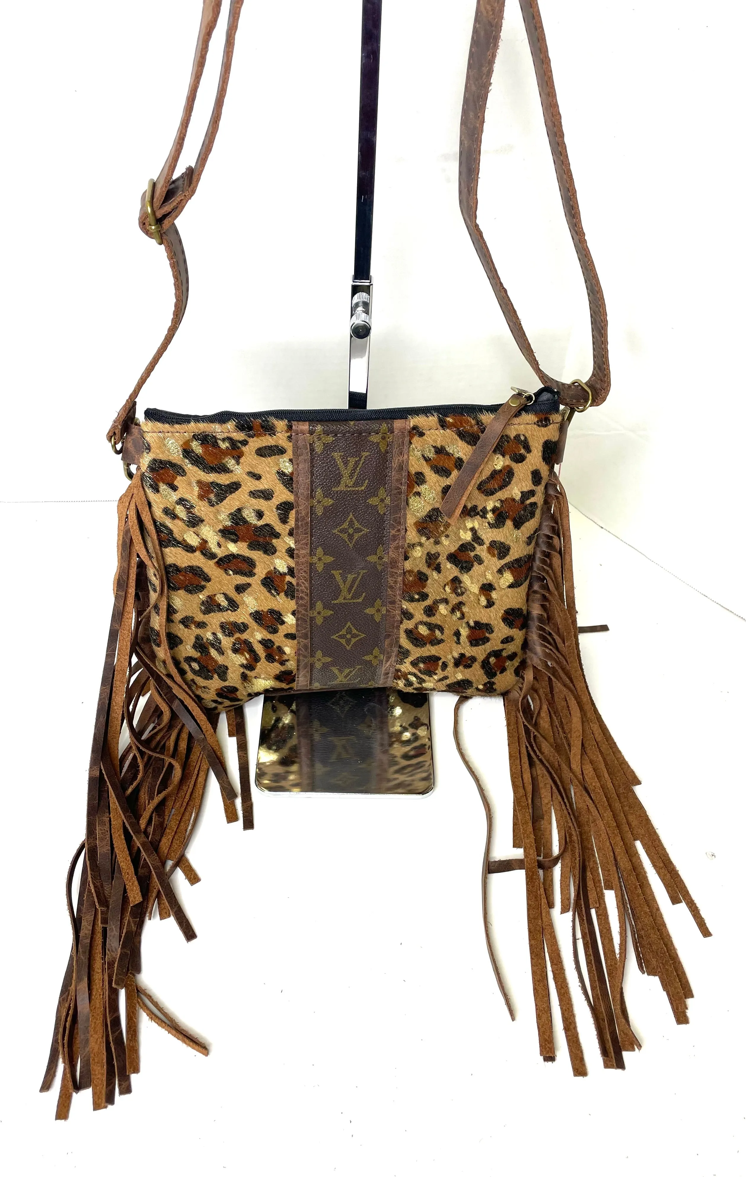 Medium Crossbody Leopard Acid Gold In Brown