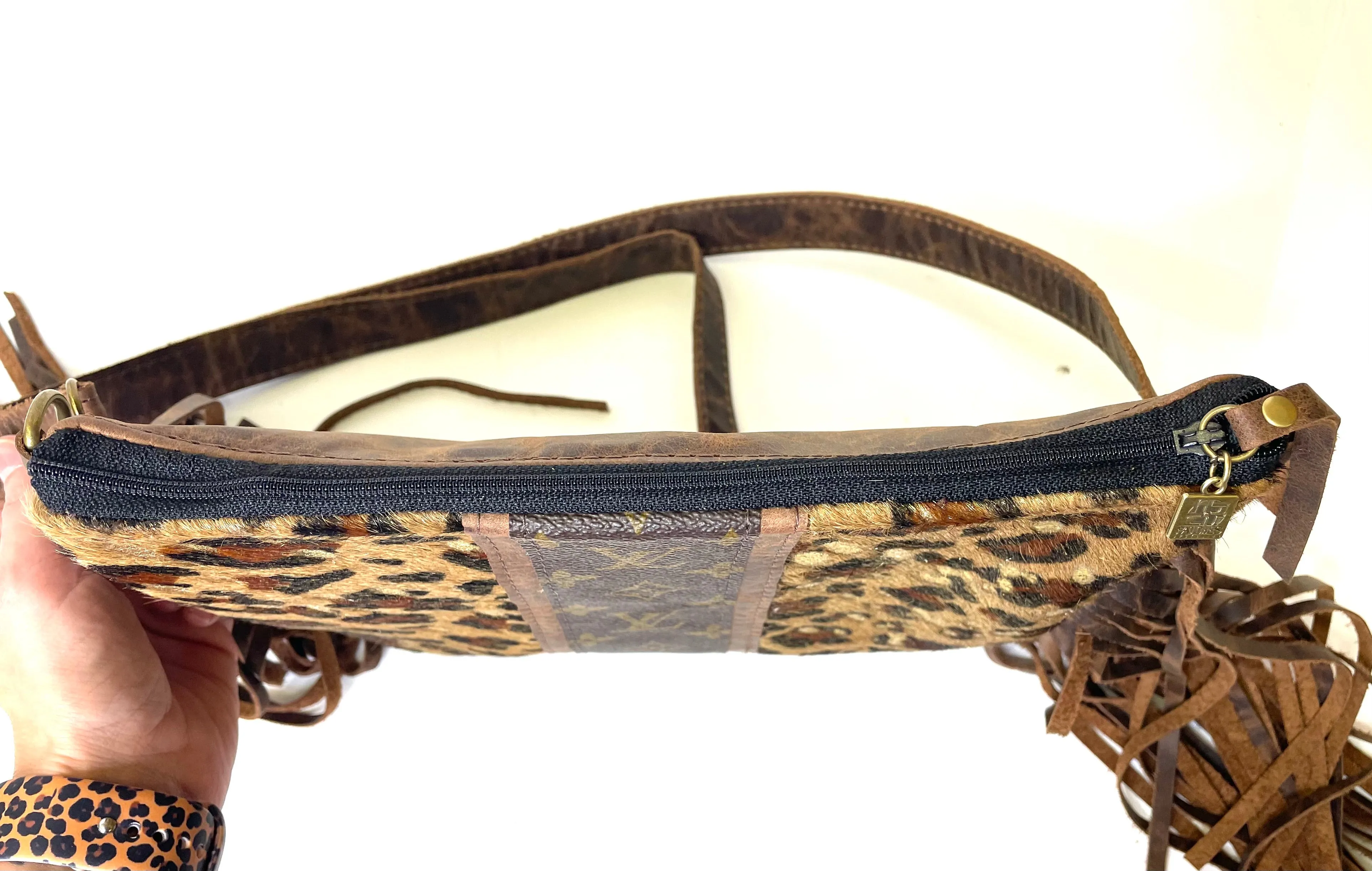 Medium Crossbody Leopard Acid Gold In Brown