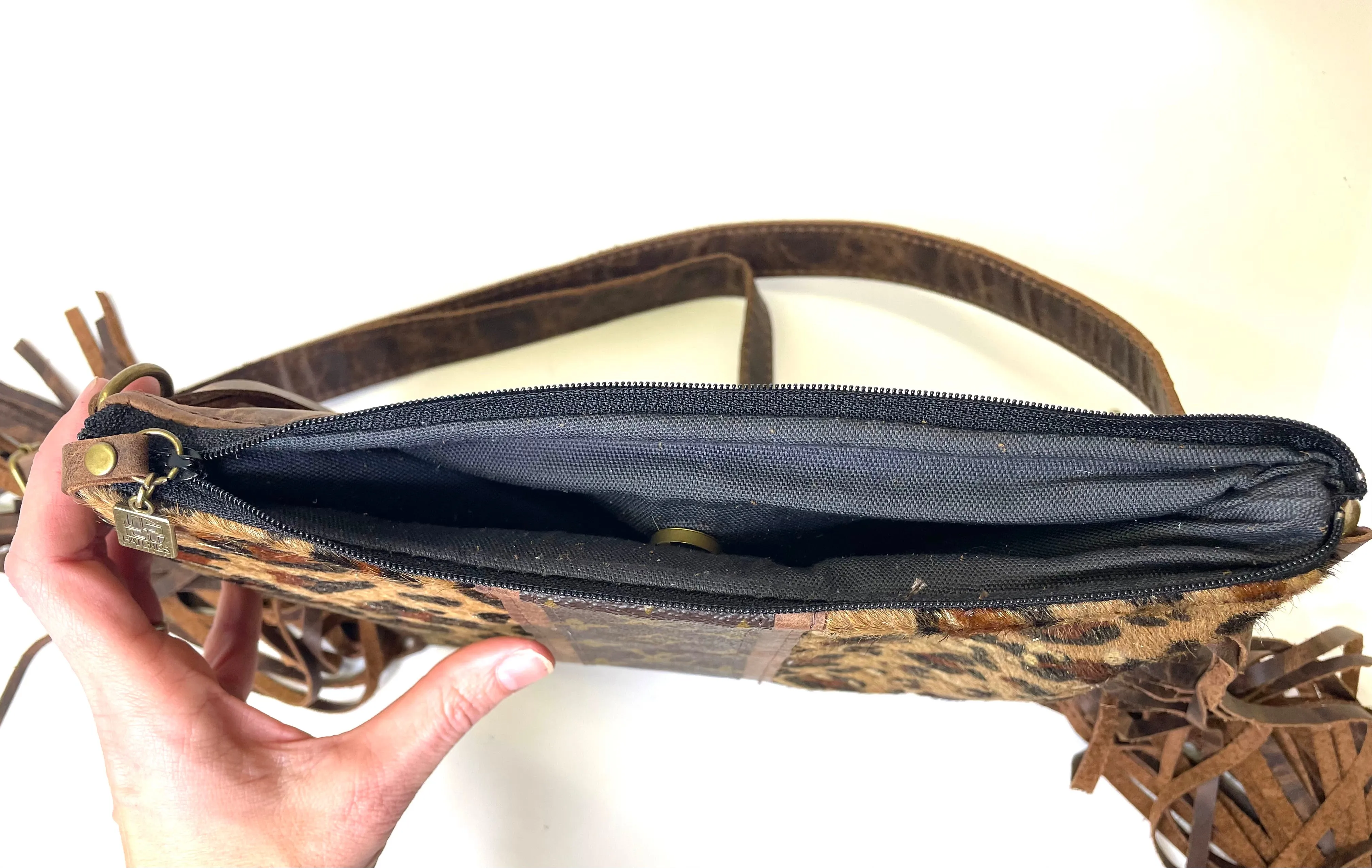 Medium Crossbody Leopard Acid Gold In Brown