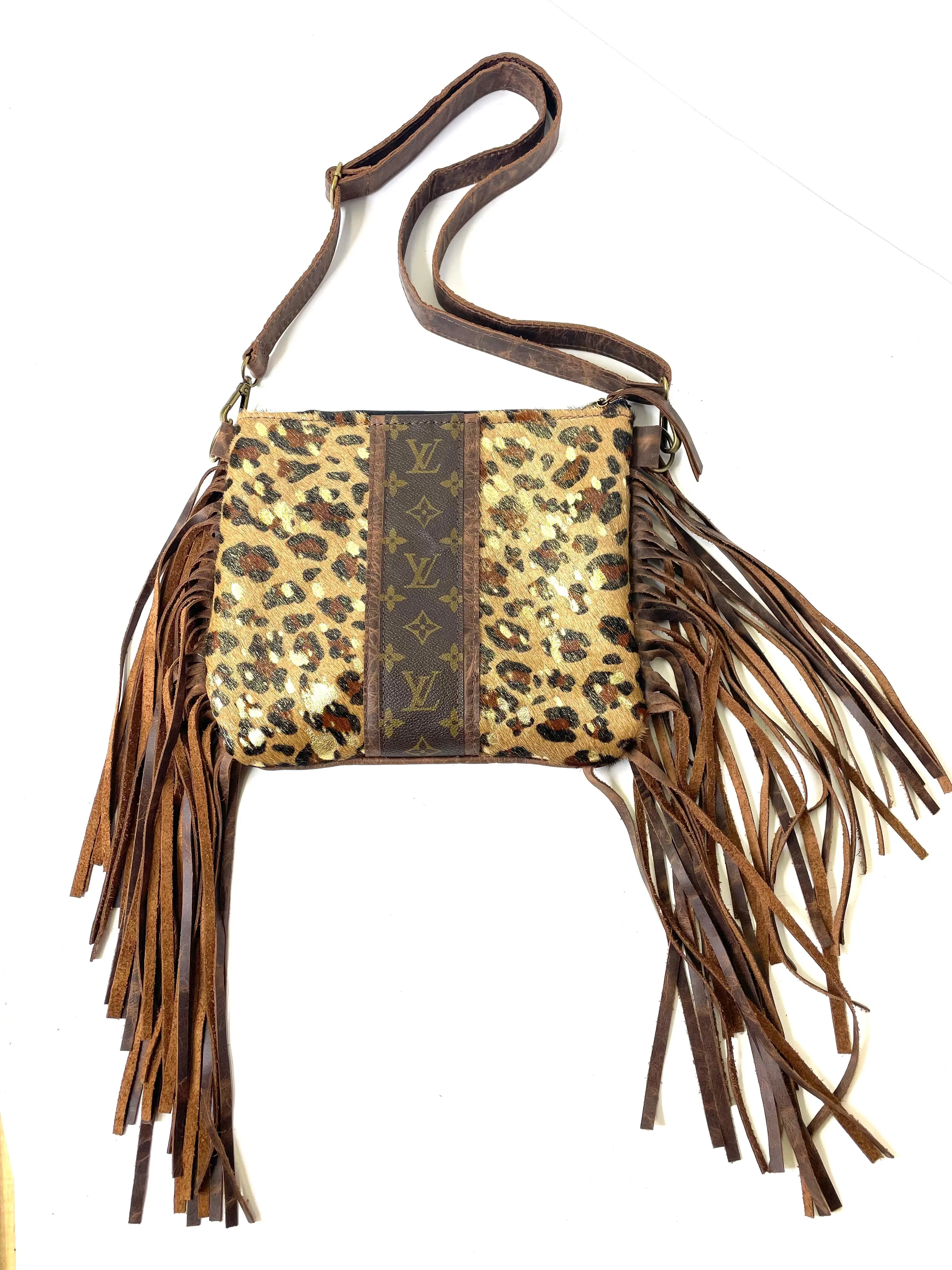 Medium Crossbody Leopard Acid Gold In Brown