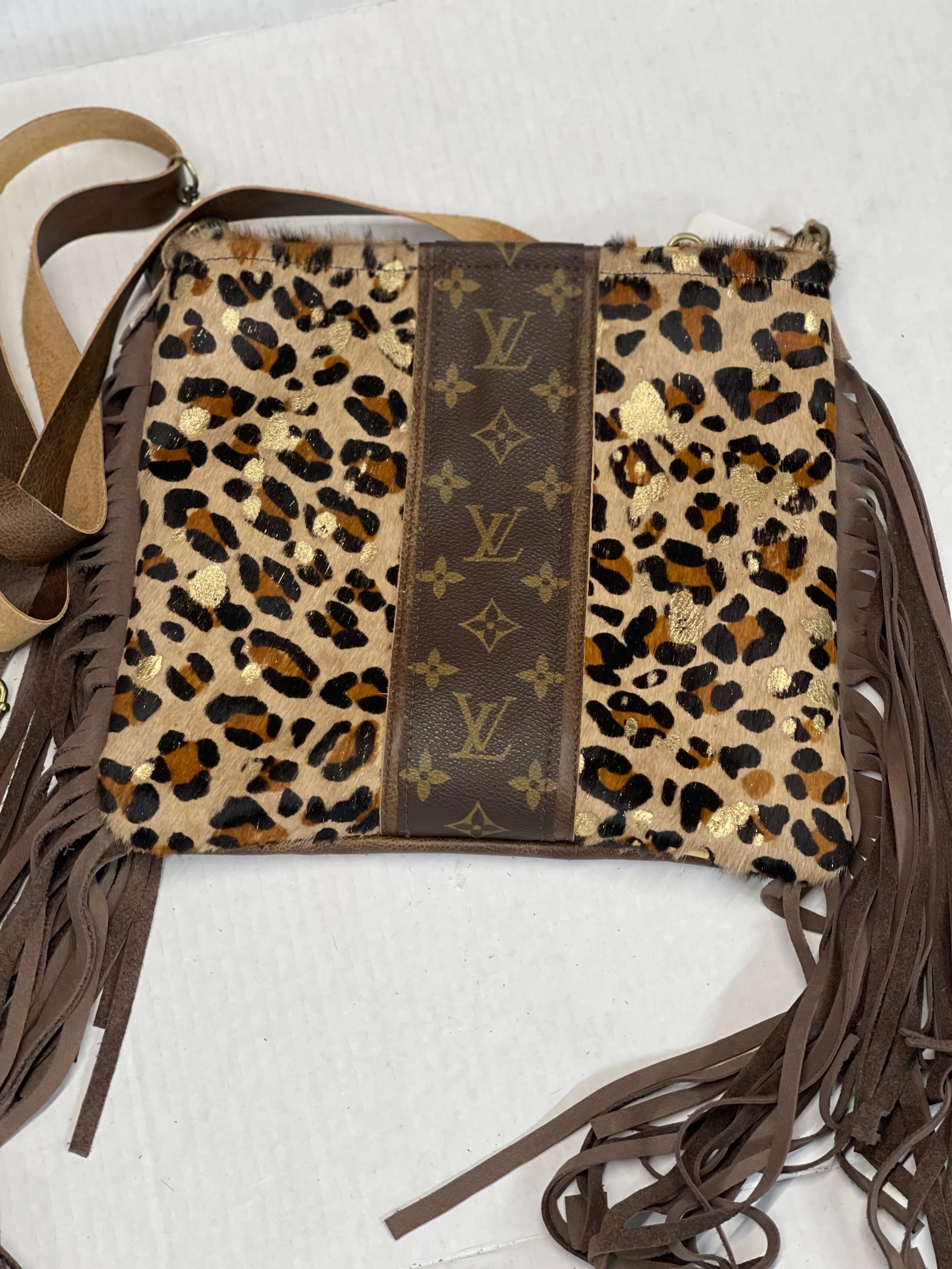 Medium Crossbody Leopard Acid Gold In Brown
