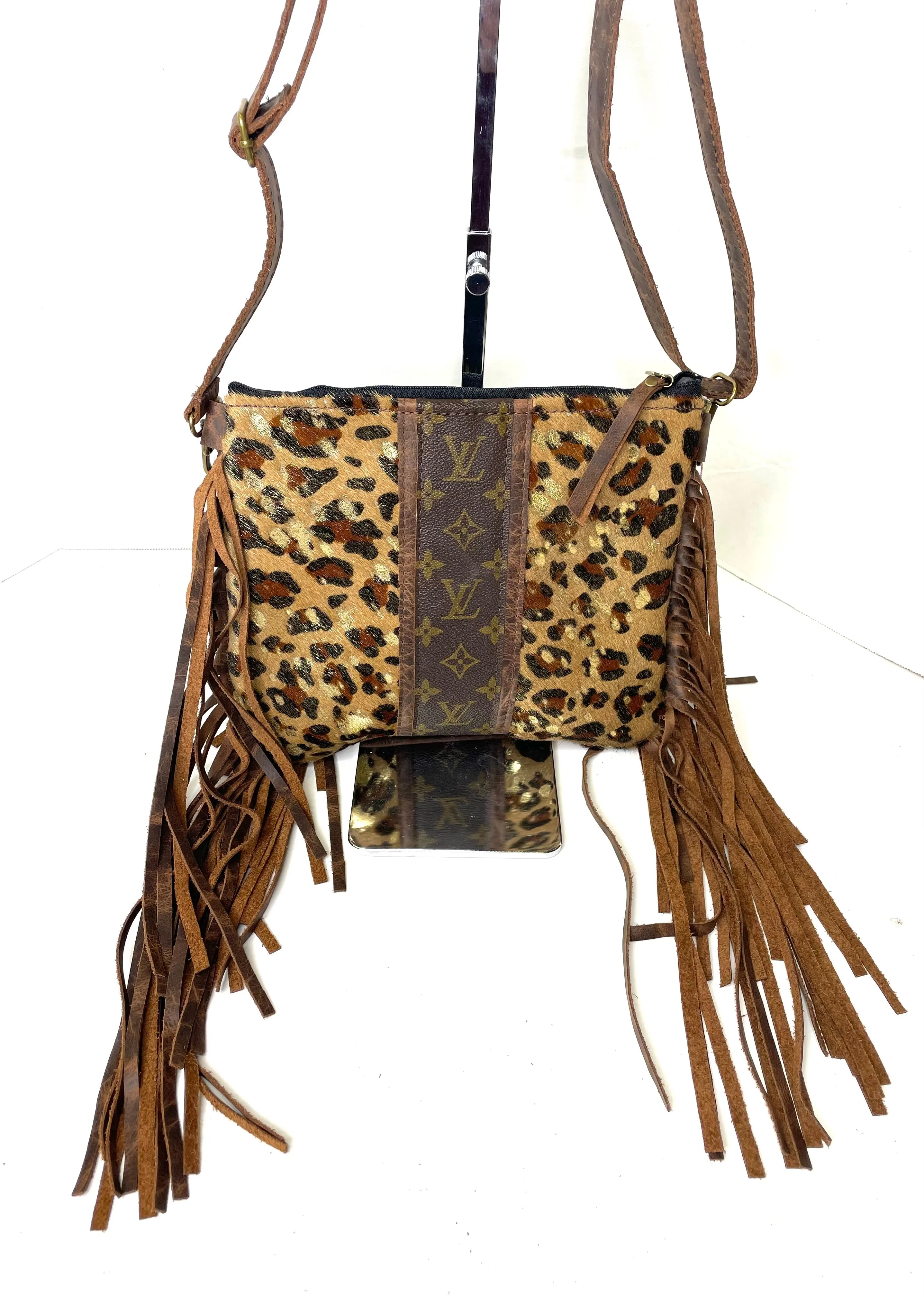 Medium Crossbody Leopard Acid Gold In Brown