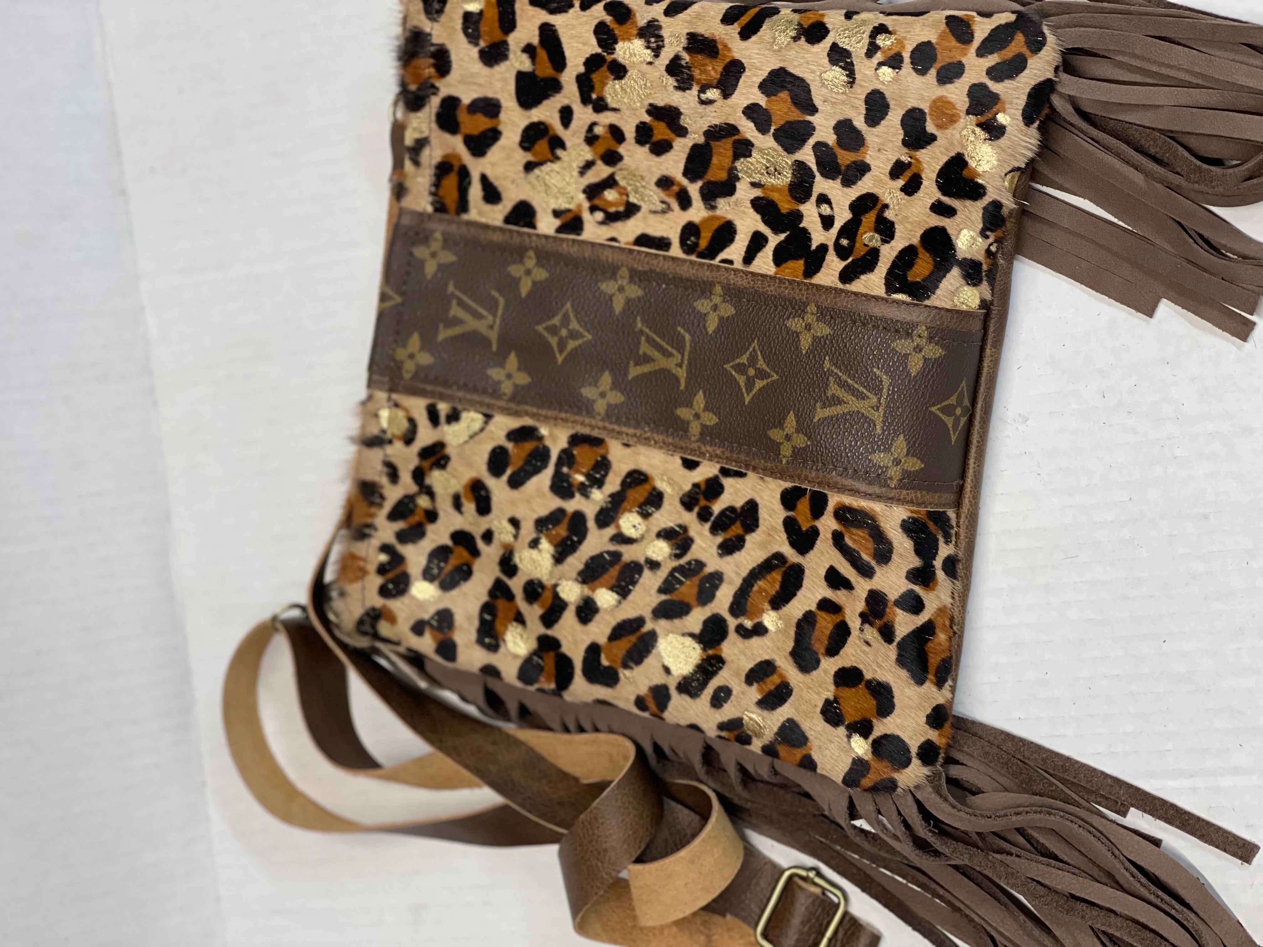 Medium Crossbody Leopard Acid Gold In Brown