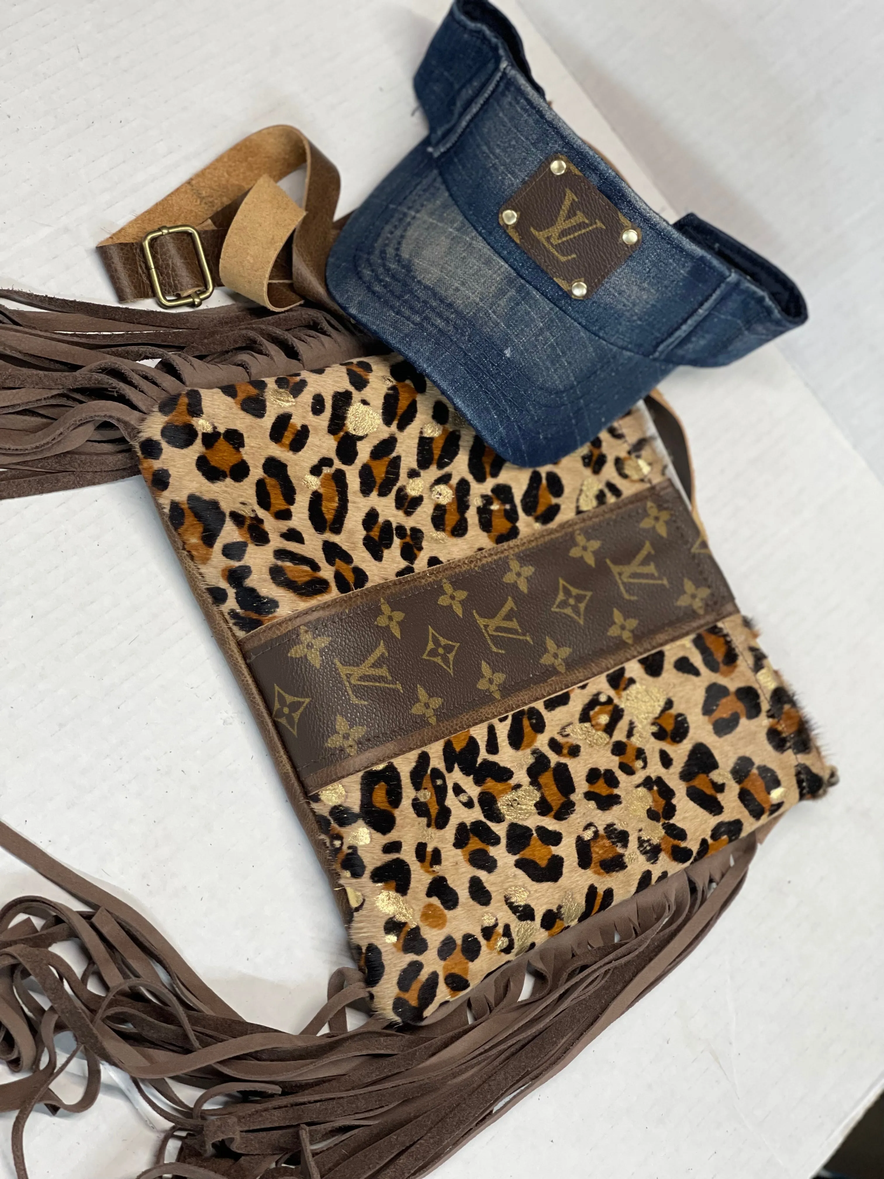 Medium Crossbody Leopard Acid Gold In Brown