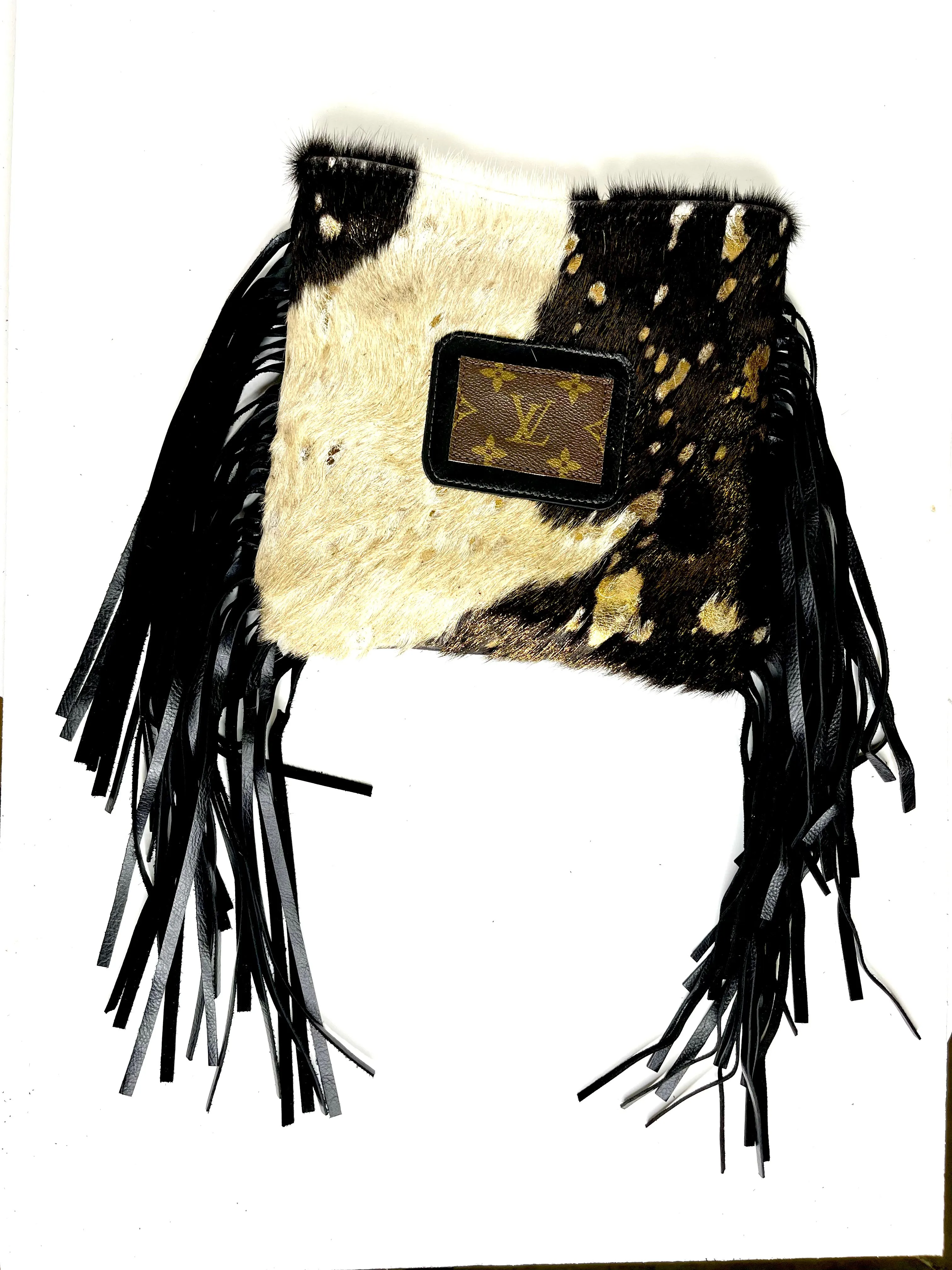 Medium Crossbody,  Natural HOH acid Gold in black