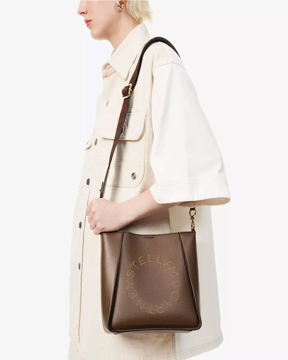 Mini Embossed Crossbody Bag in Brown