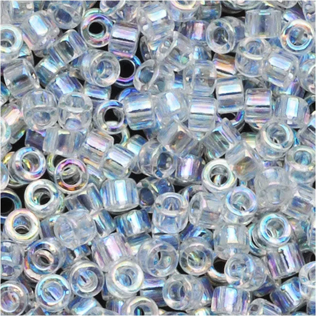 Miyuki Delica Seed Beads, 10/0 Size, Crystal AB DBM0051 (7.2 Grams)