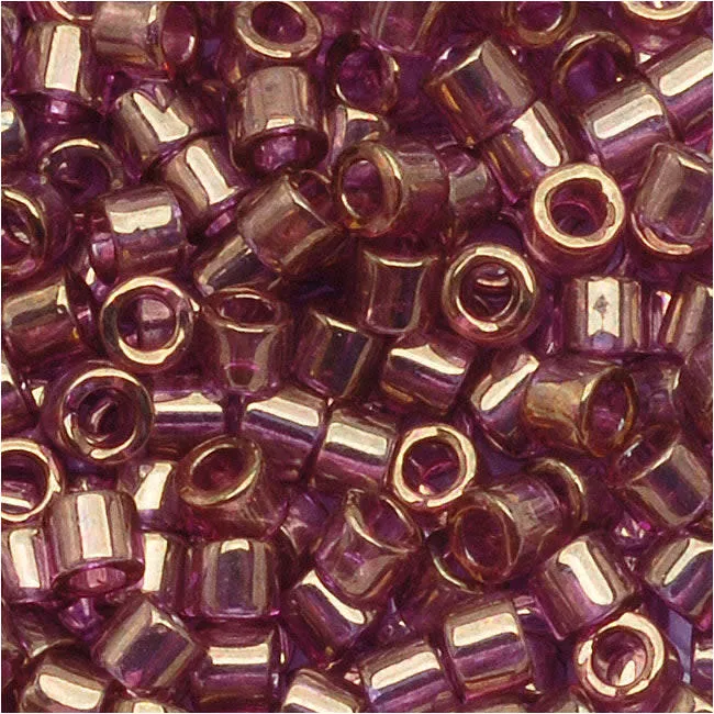 Miyuki Delica Seed Beads, 10/0 Size, Gold Luster Amethyst DBM0108 (7.2 Grams)