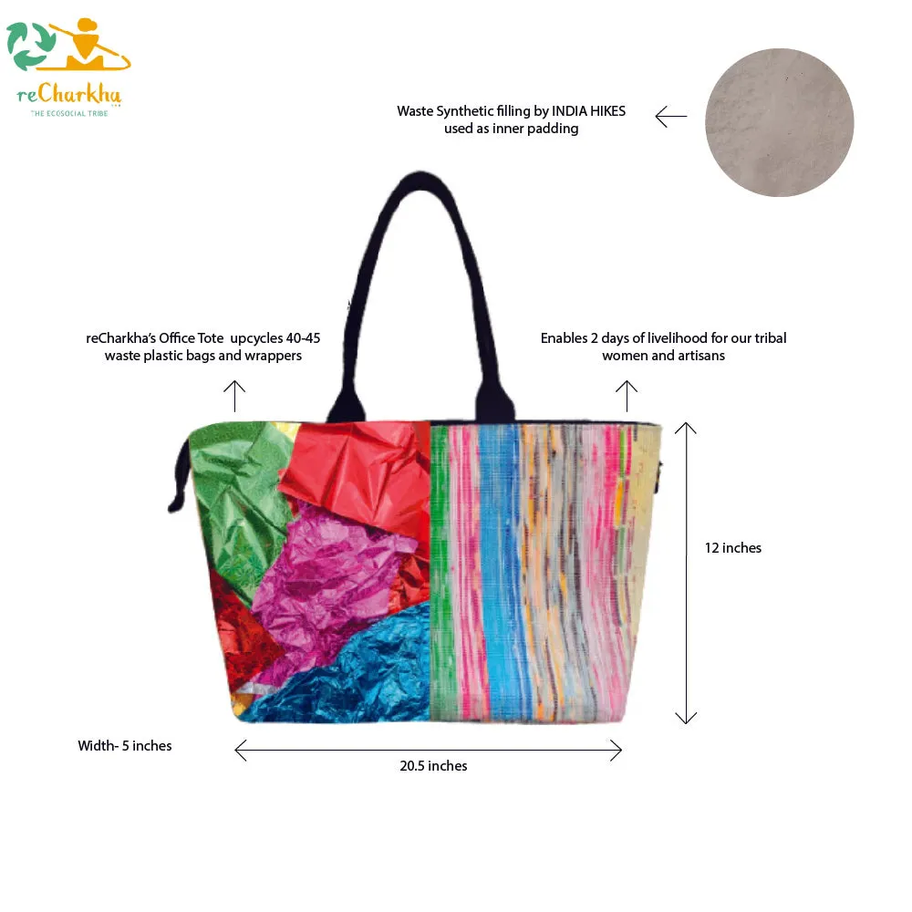 Multicolored Upcycled Handwoven Office Tote (OT1224-001) PS_W