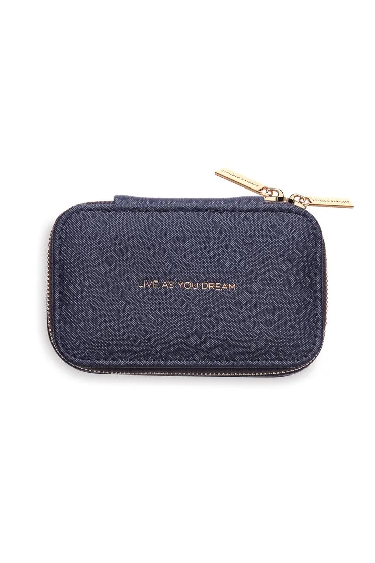 Navy Mini Jewelry Box- Live As You Dream