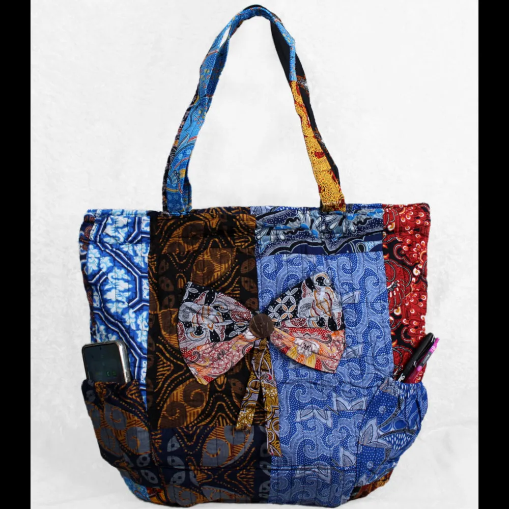 Patchwork Tote with Bow